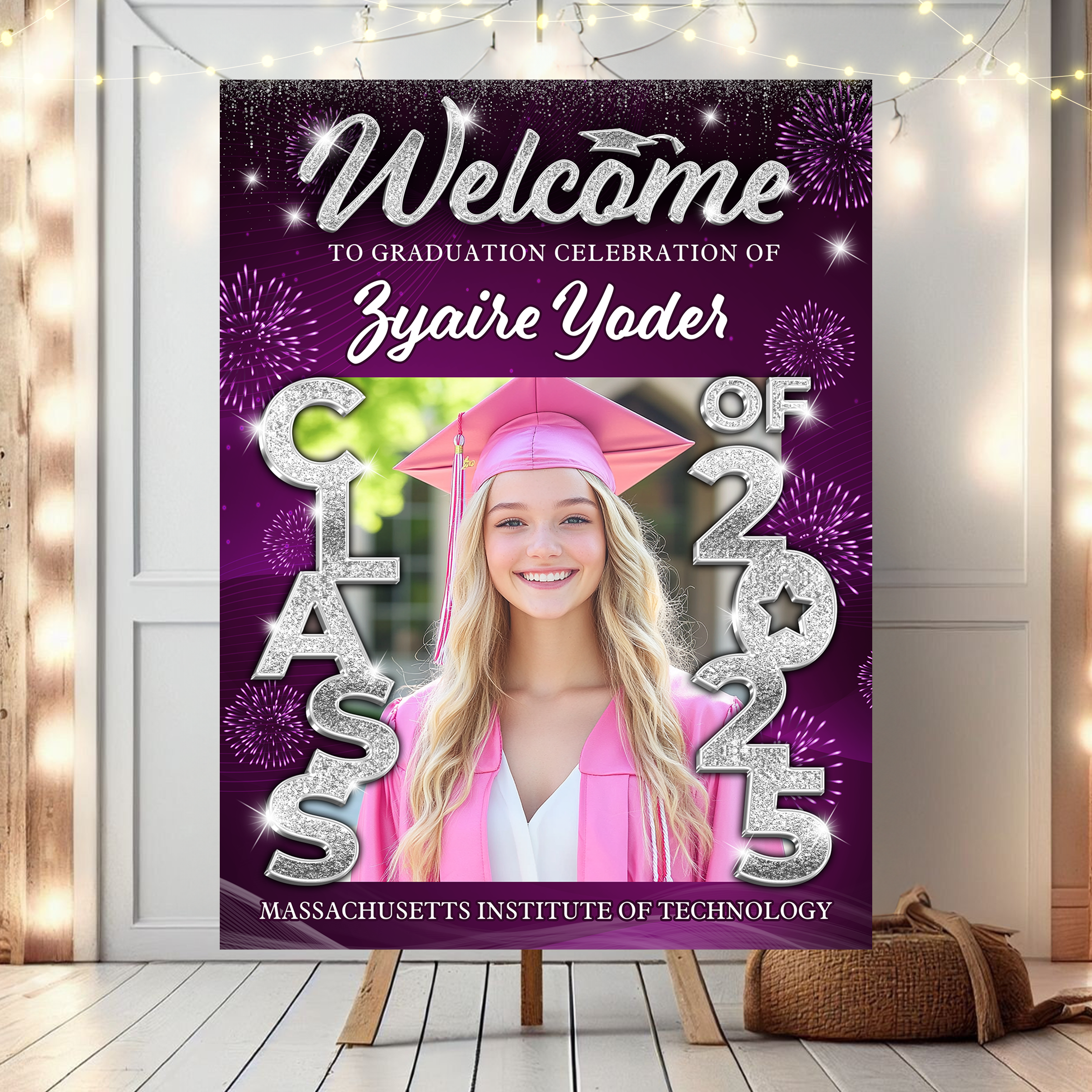 Welcome To The Graduation Celebration Class Of 2025 Personalized Graduation Welcome Sign