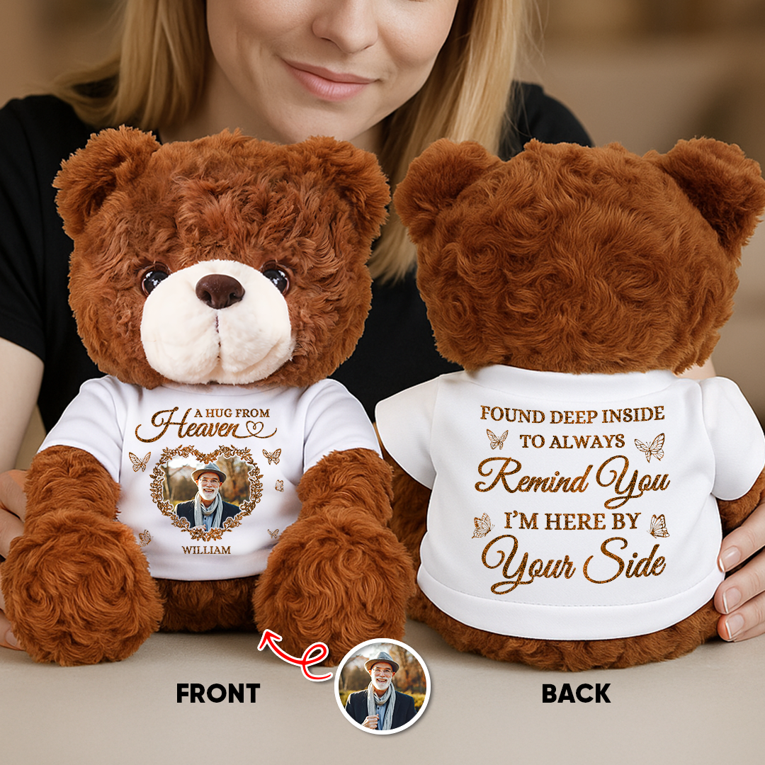 A Hug From Heaven - Custom Name and Photo Teddy Bear