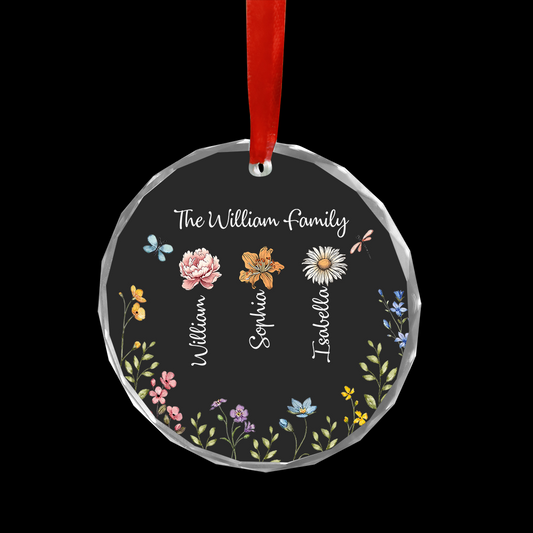 Family Garden  - Personalized Custom Glass Ornament