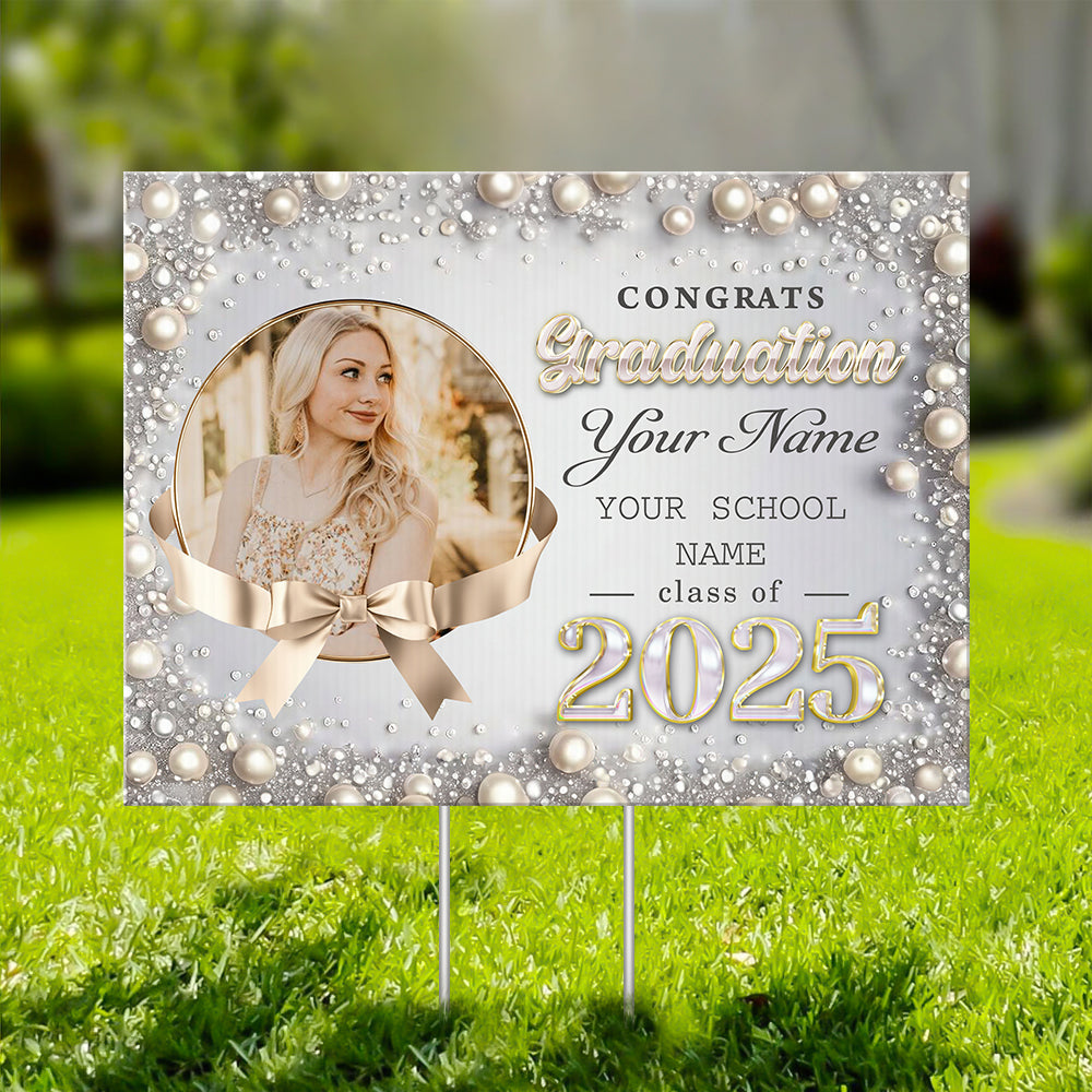 Congrats Graduation - Class of 2025 Lawn Sign | Personalized Outdoor Yard Sign | Best 2025 Grad Gift