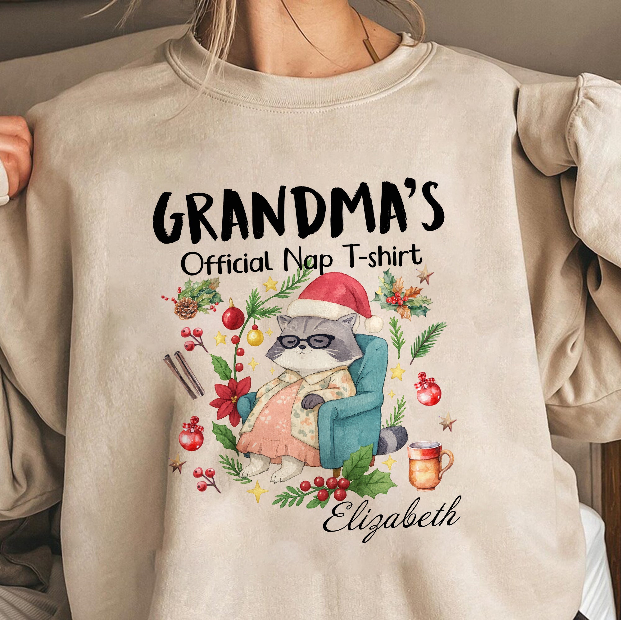 Grandma Official Nap Shirt - Custom Name Shirt - Personalized T-shirt - Gift for Grandma
