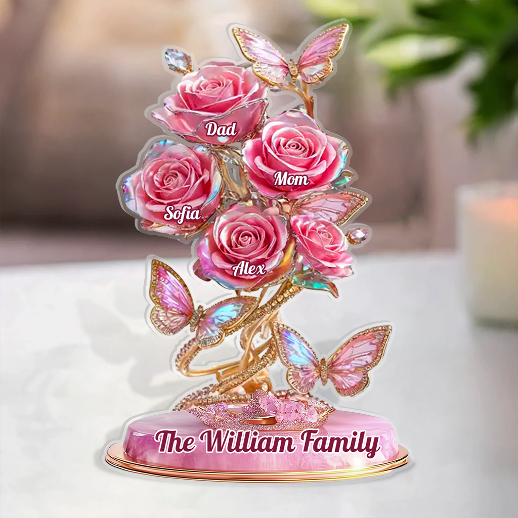 Our Family Flower - Personalized Custom Shaped Acrylic Plaque