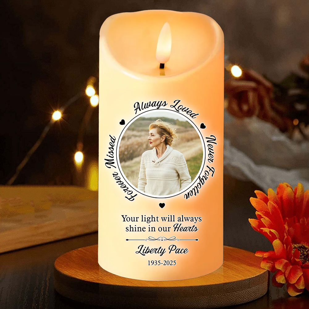 The Moment Your Heart Stopped - Personalizes Photo LED Candle