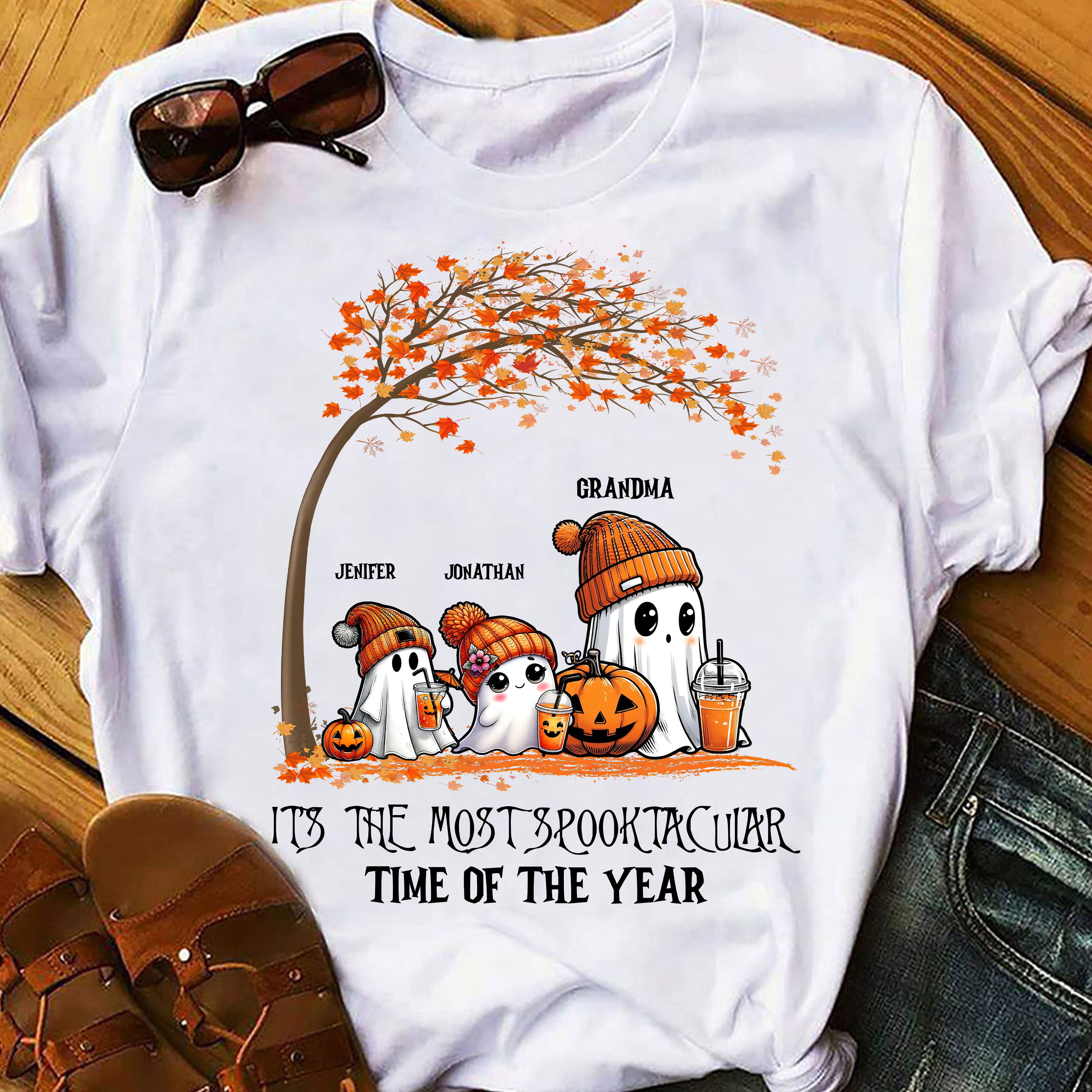 Personalized Gift For Grandma - Grandma Spooky Ghost - Custom Name Shirt