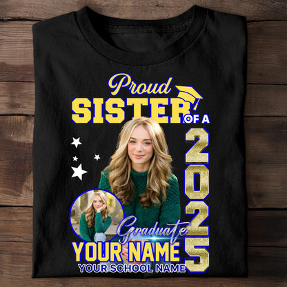 Proud Family Class Of 2025 Custom Graduation Shirt Upload Photo T-shirt, Personalized Graduation T-shirt, Graduation Gift