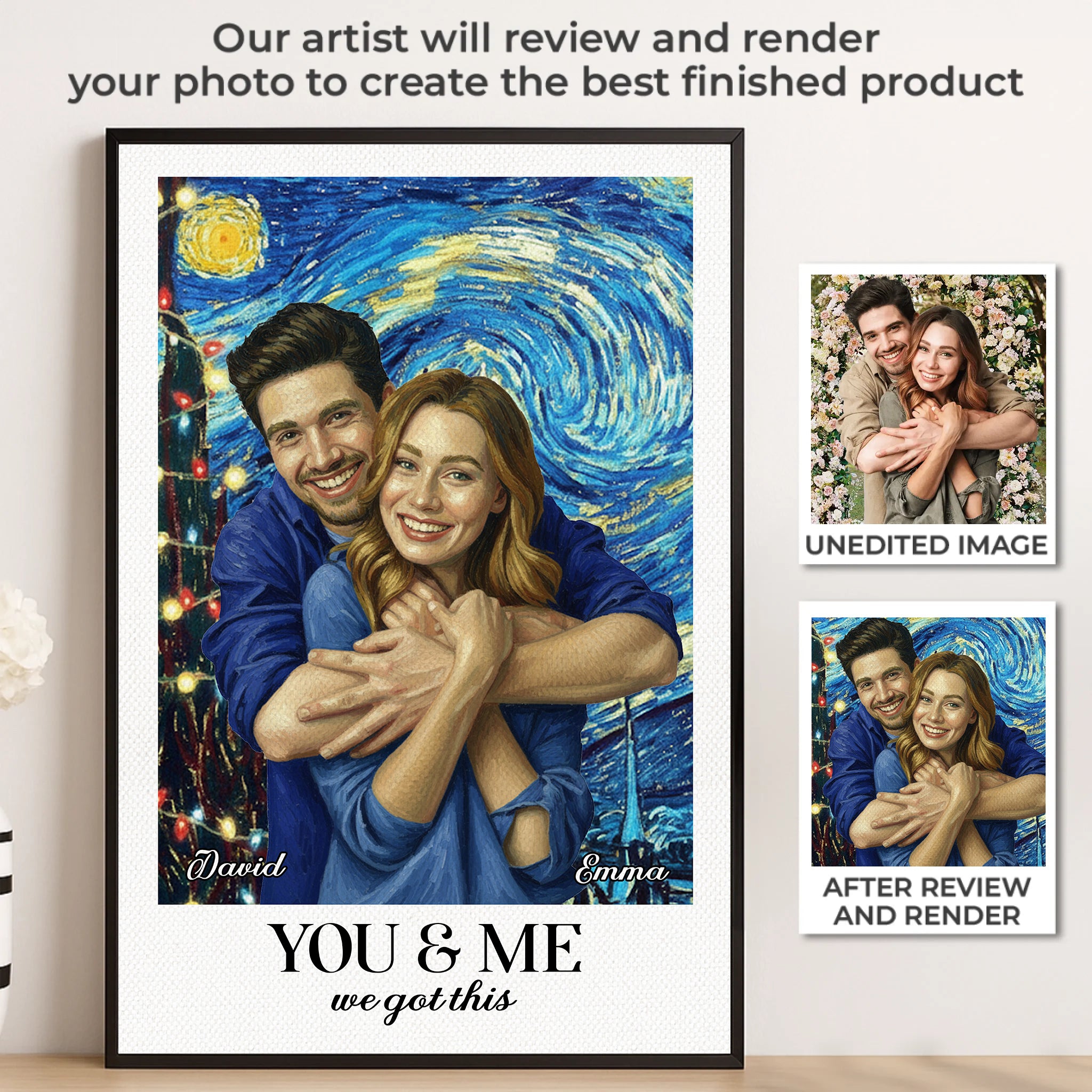 You and Me We Got This - Custom Photo - Canvas Sign - Couple Gift