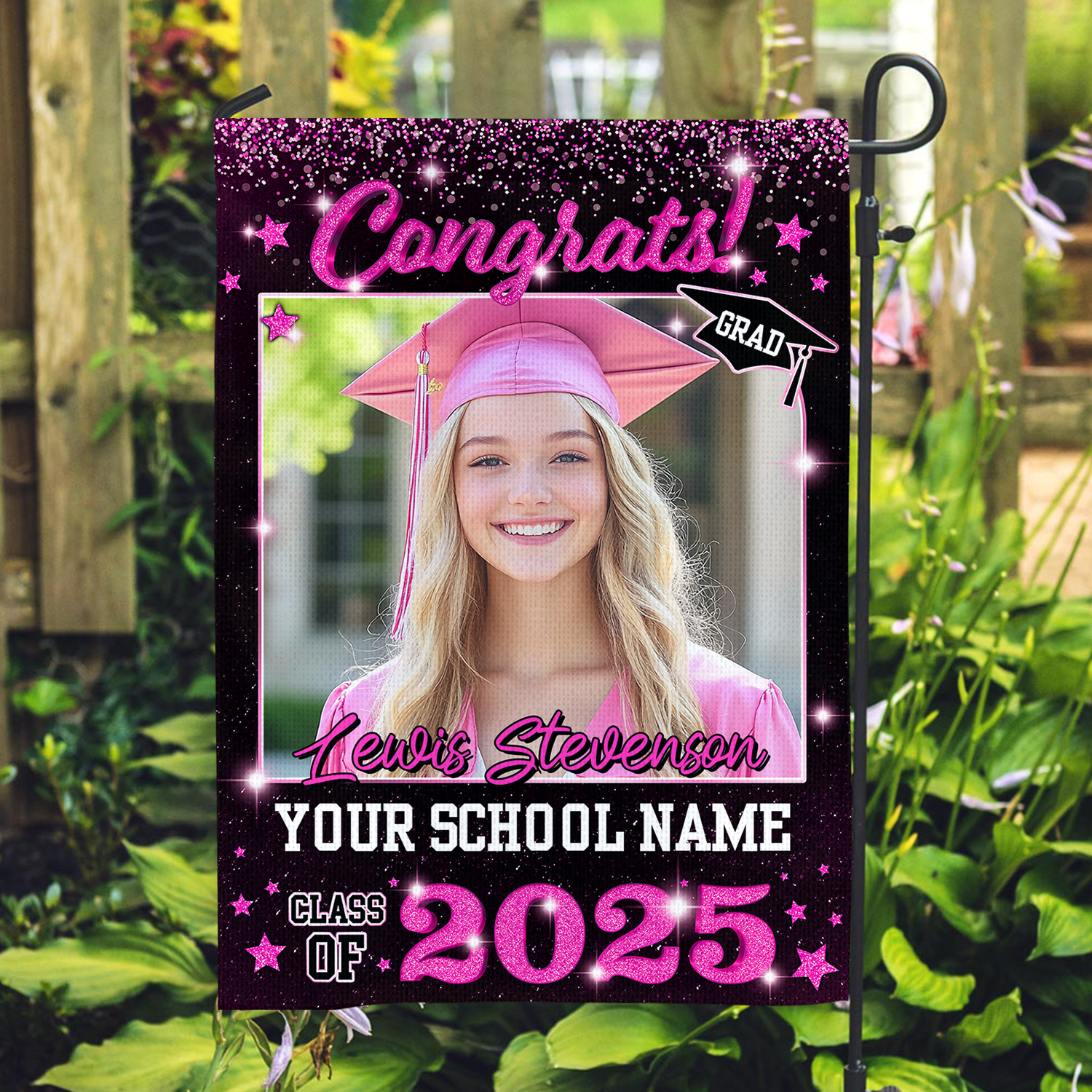Personalized Class Of 2025 Flag, Custom Photo Congrat Grad Gift, Graduation Decorations