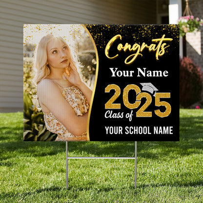 Neon Class Of 2025 Lawn Sign, Personalized Graduation Lawn Sign, Graduation Gift