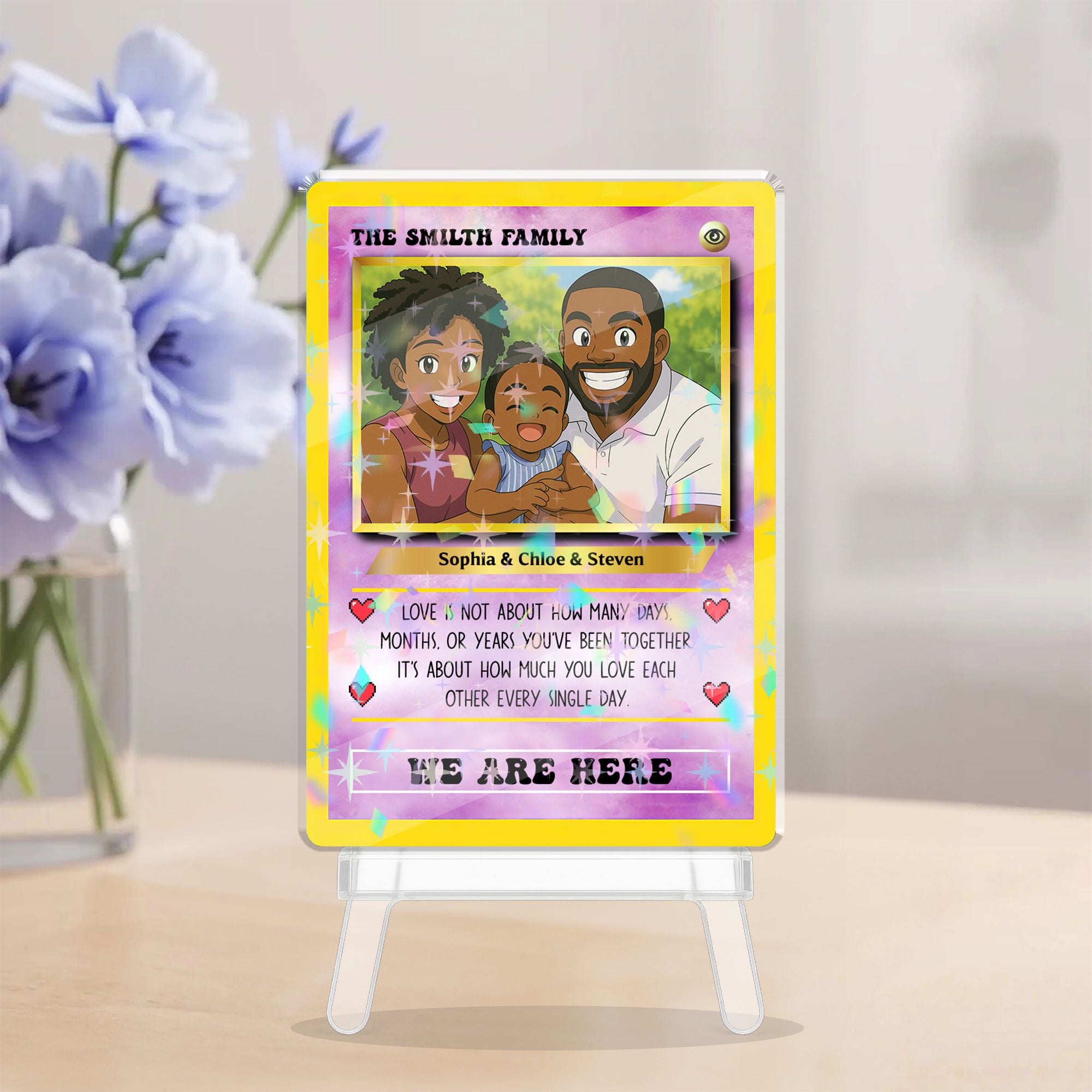 Personalized Family Gift - Custom Name and Photo - Custom Shape Hologram Ornament