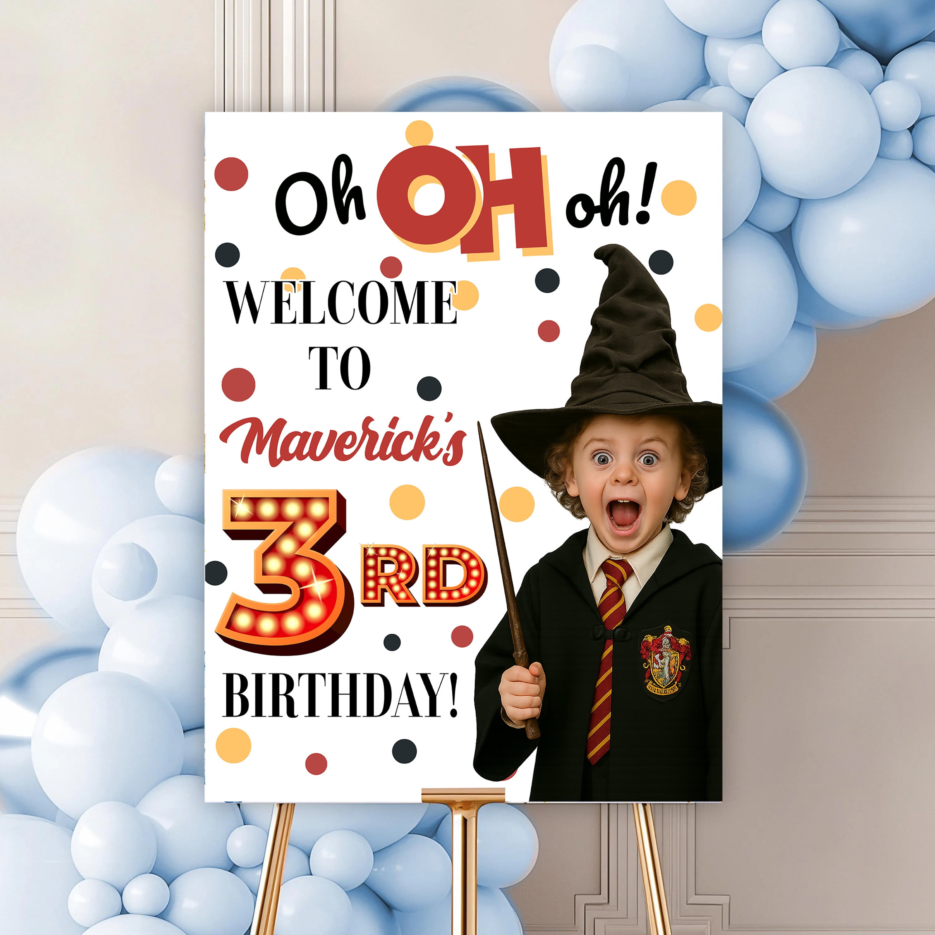 Birthday Party Sign With Photo - Custom Name & Photo Law Sign - Birthday Party Welcome Sign