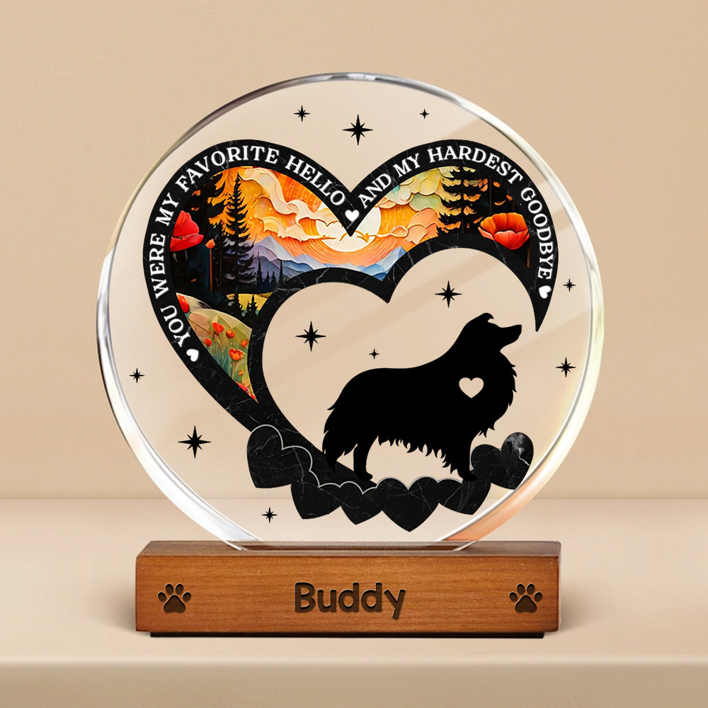 My Hardest Goodbye - Pet Memorial  - Custom Shape Acrylic Block Plaque