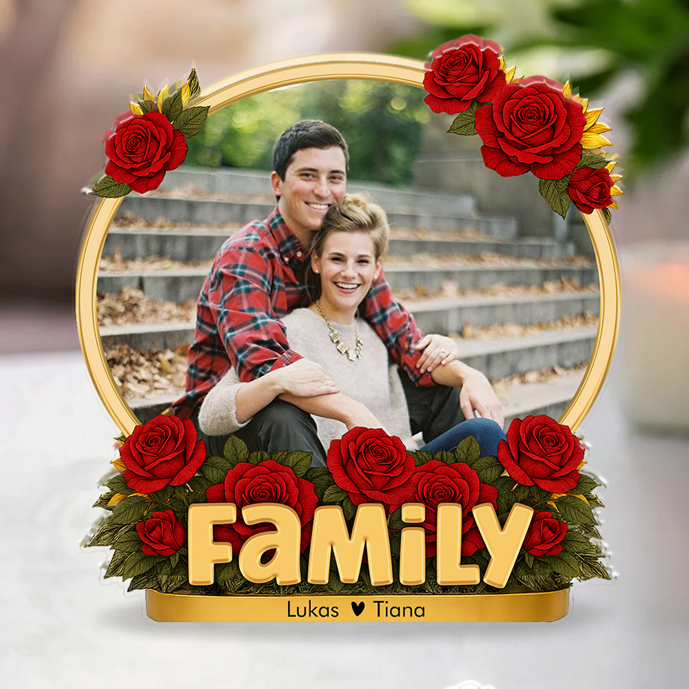 Personalized Family Name and Photo Gift - Custom Shape Acrylic Block Plaque
