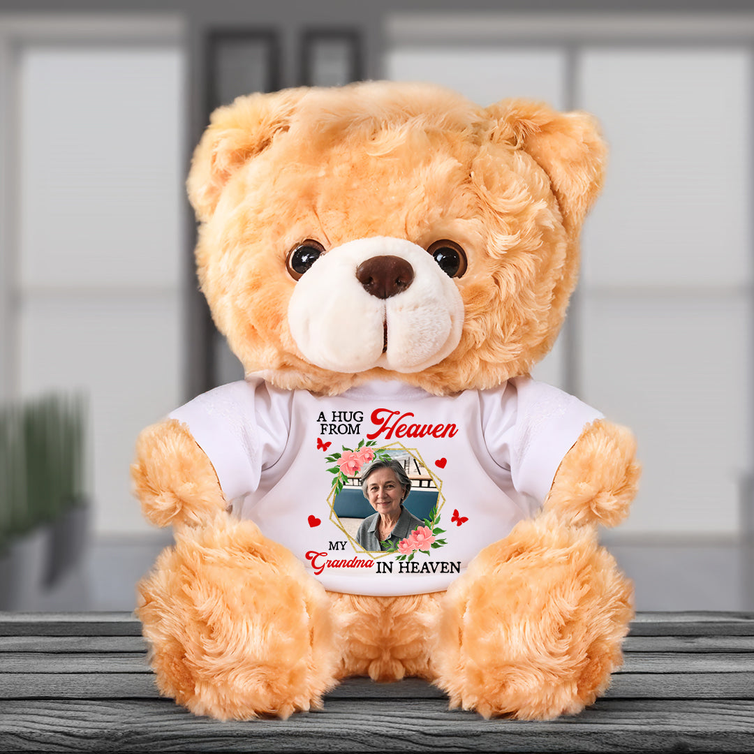 A Hug From Heaven From My Loving - Custom Name and Photo Teddy Bear