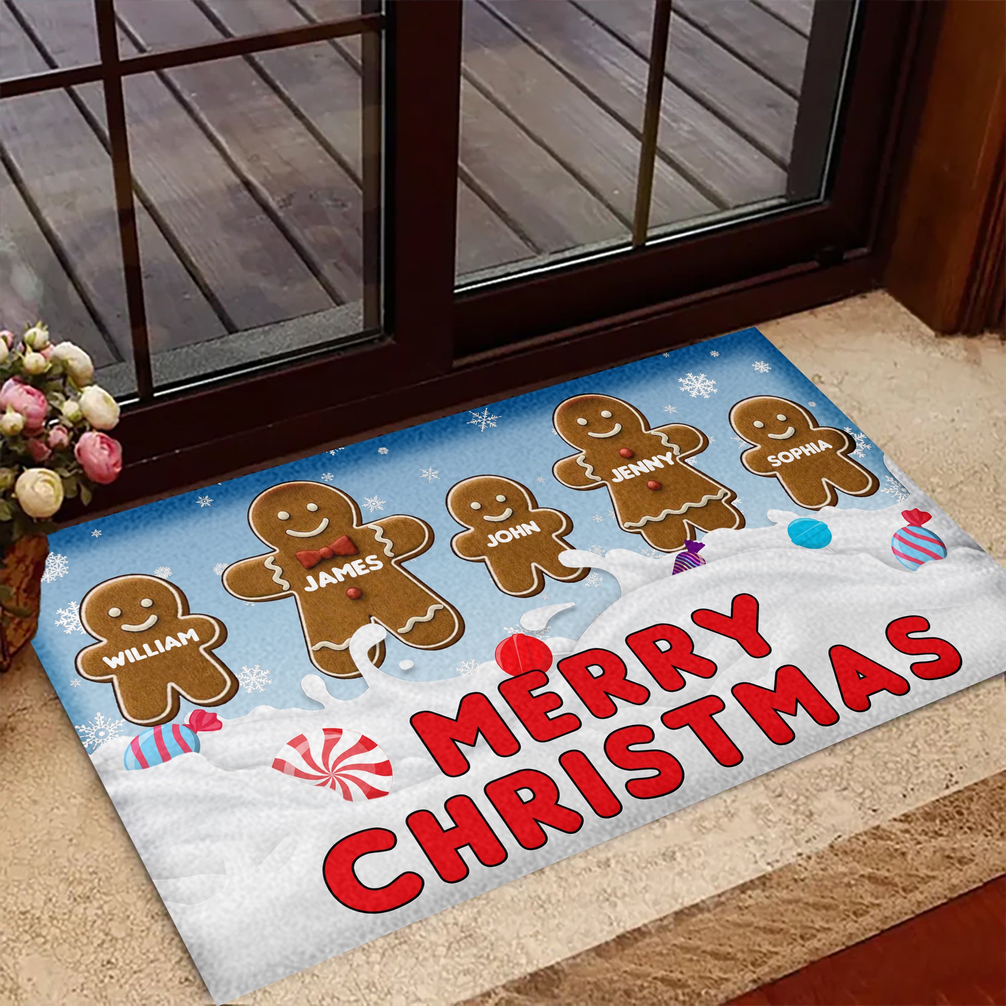 Merry Christmas Ginger – Welcome Mat for Home, Indoor Rug, Housewarming Gift
