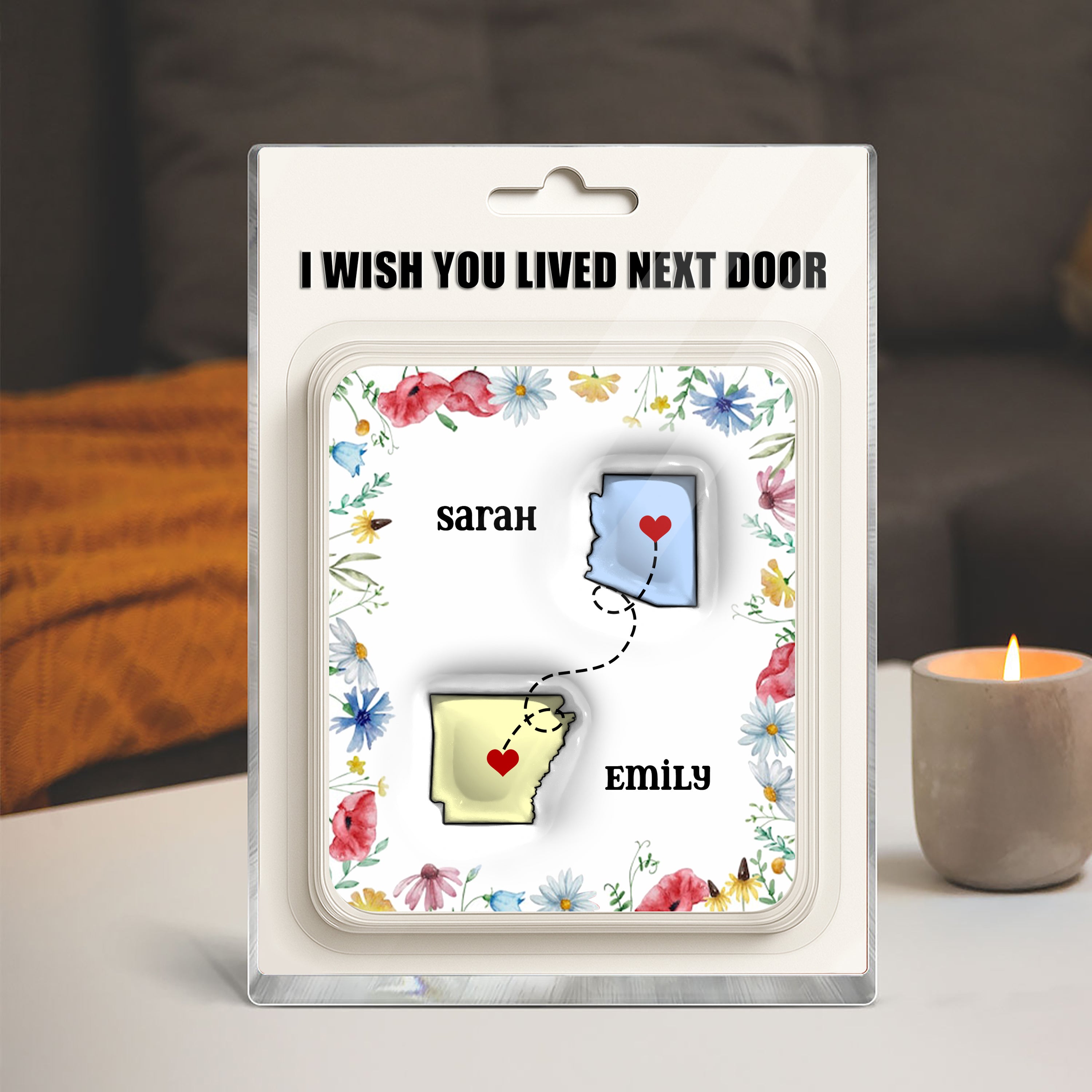 I Wish You Lived Next Door - Personalized Name Gift - Custom Shape Acrylic Block Plaque