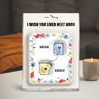 I Wish You Lived Next Door - Personalized Name Gift - Custom Shape Acrylic Block Plaque