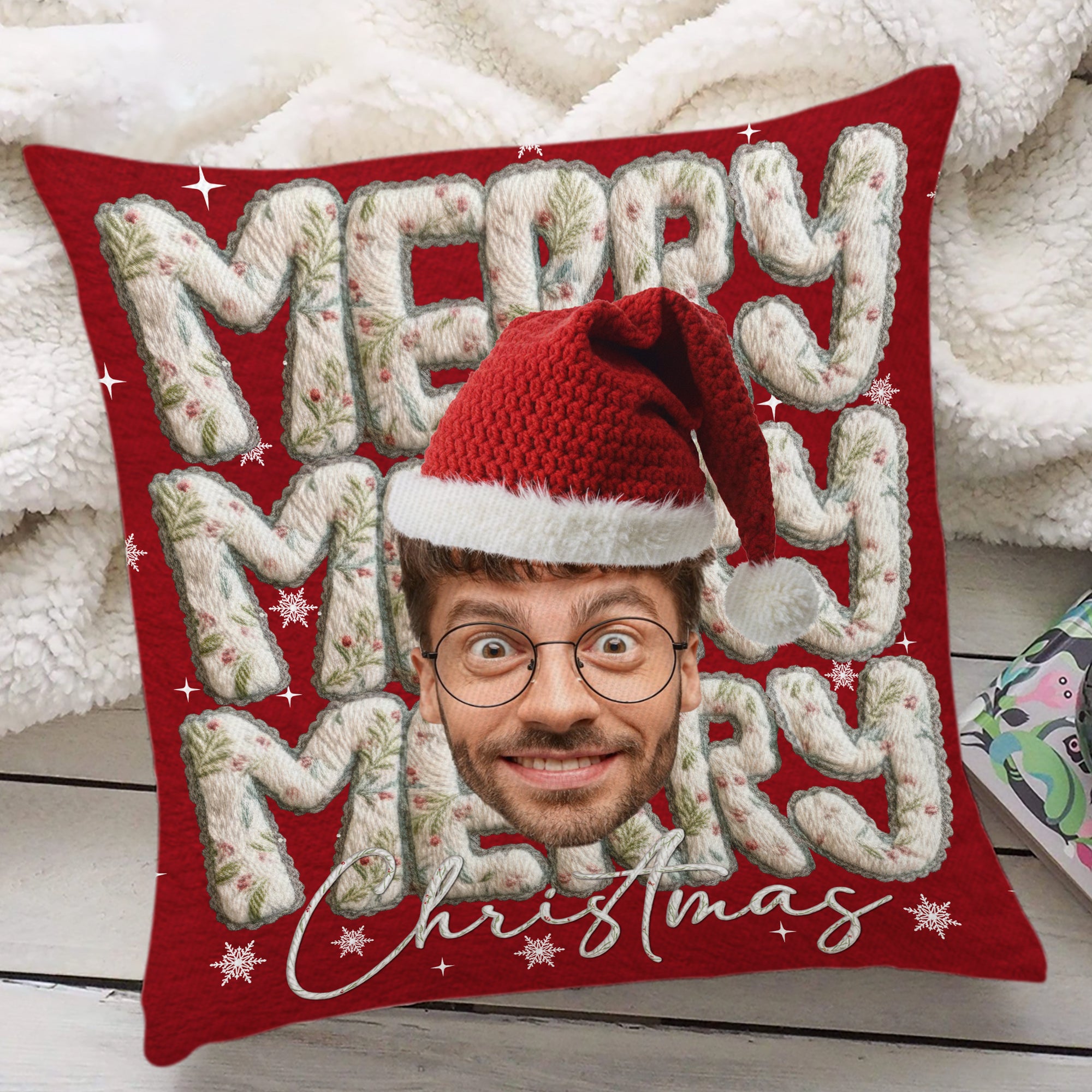 Merry Merry Christmas - Personalized Custom Pillow