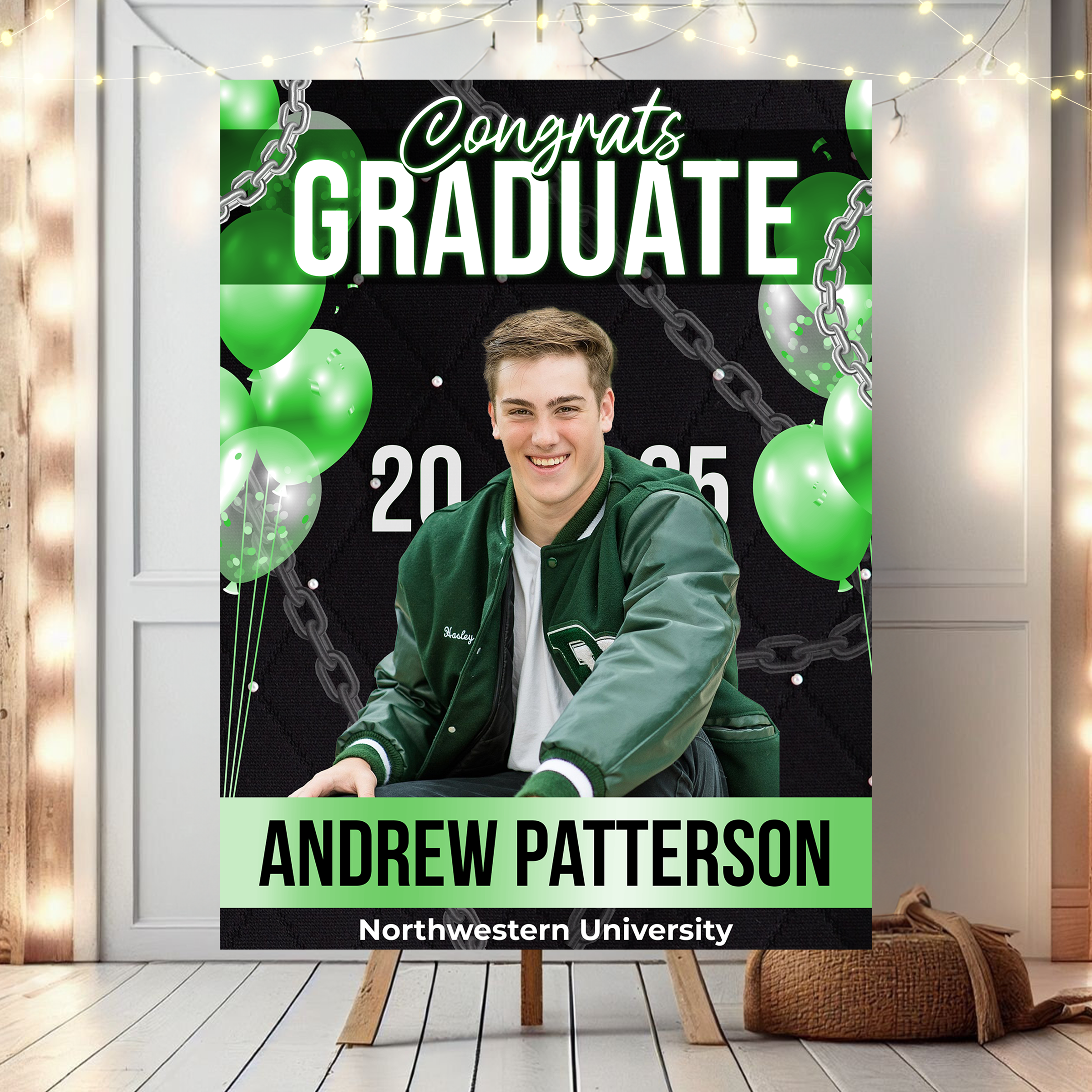A Warm Welcome to Your Graduation Celebration Personalized Congrats Graduate 2025 Welcome Sign