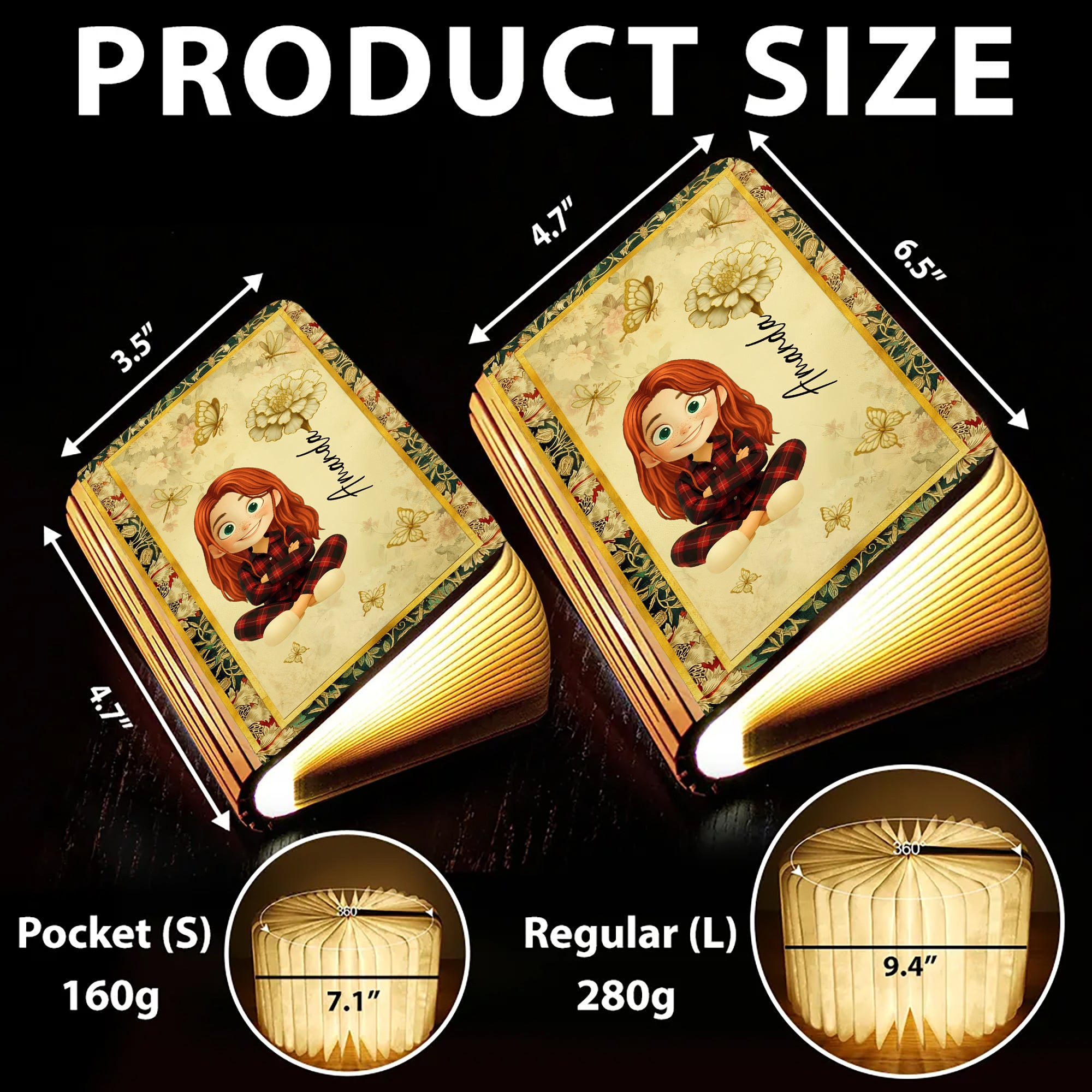 Floral Soul - Personalized Book Lamp - Christmas Gift