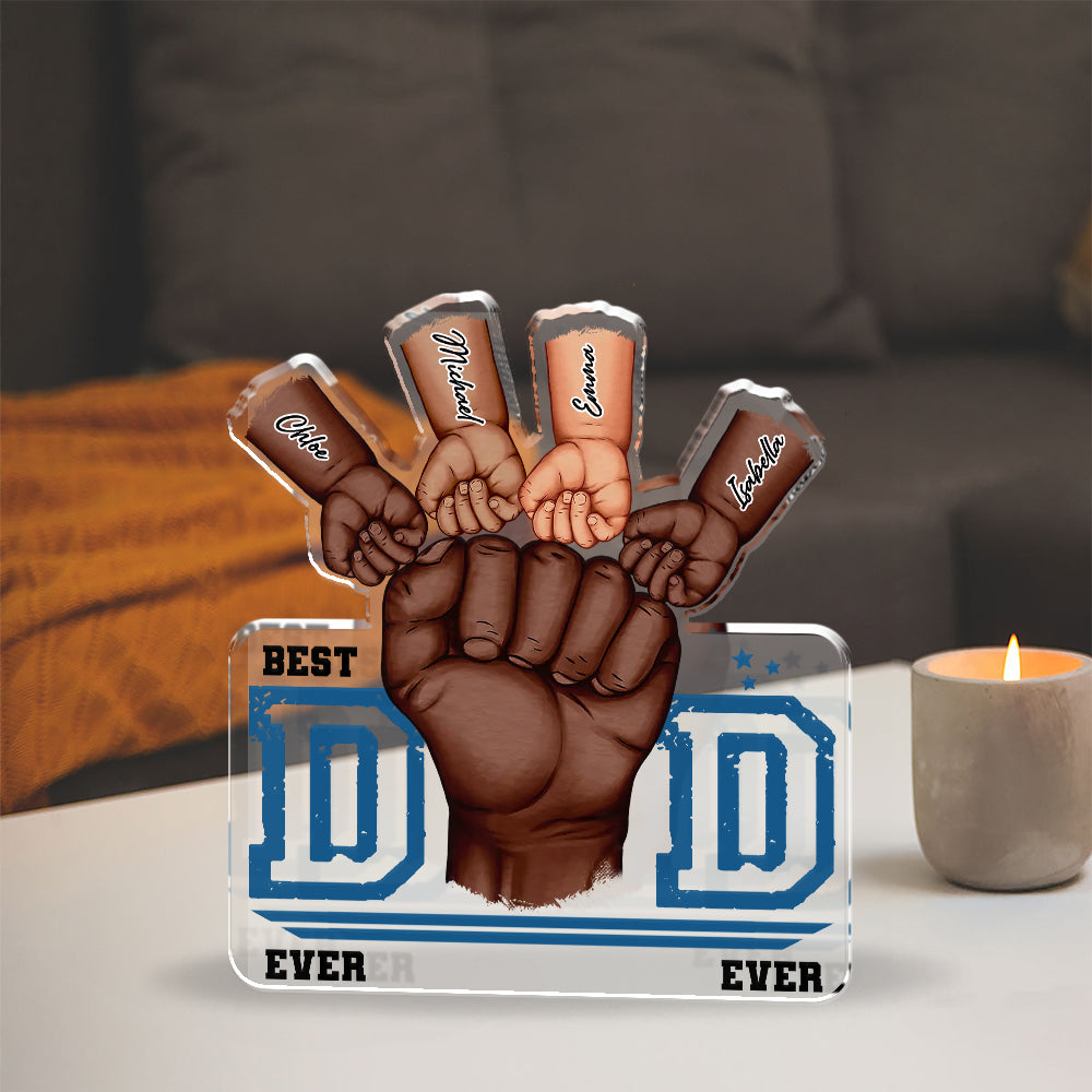 Best Dad Ever - Custom Photo and Name - Custom Shaped Acrylic Plaque - Home Decor