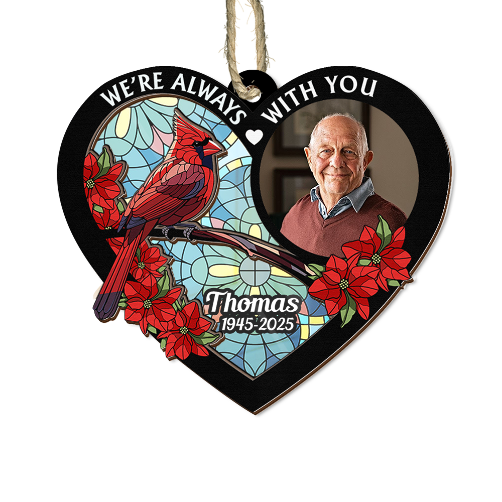 Custom Name and Photo Memorial Ornament 2-layered  - Custom Shape Hologram Ornament