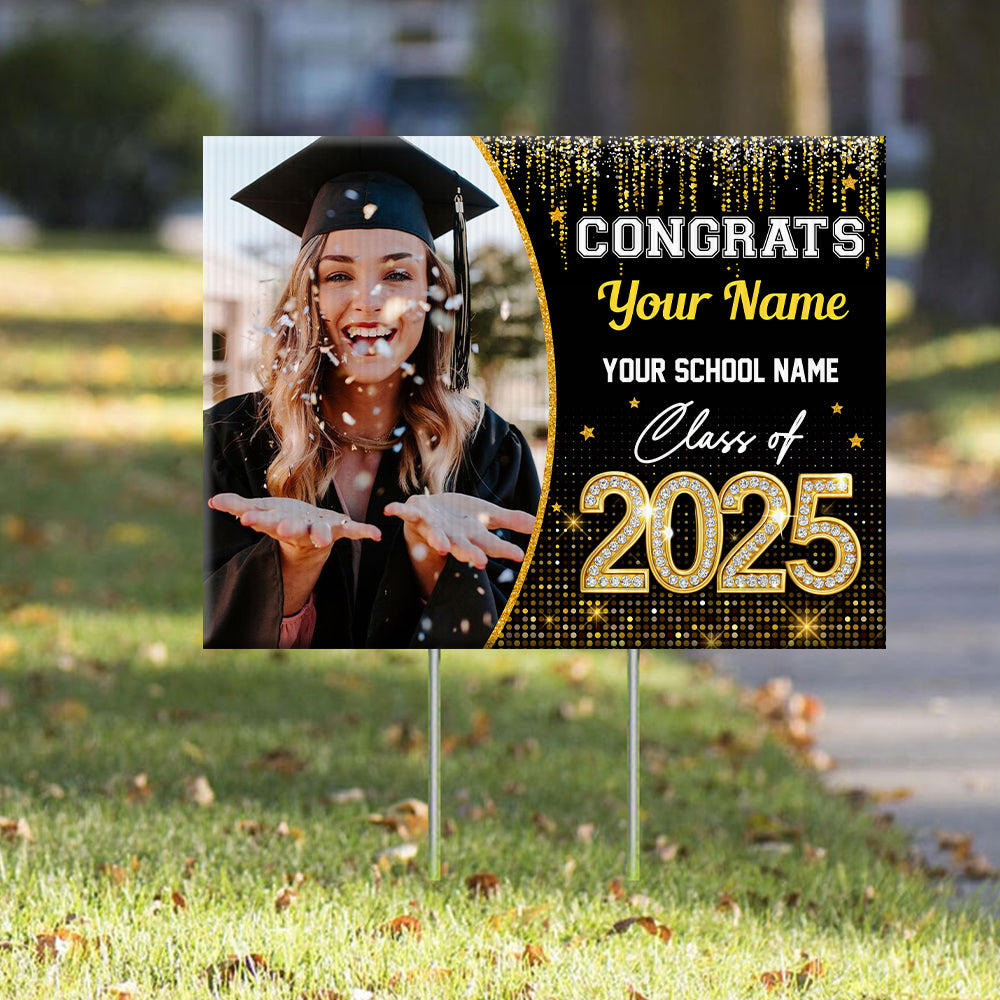 Congrats Graduation - Class of 2025 Lawn Sign | The Perfect Personalized 2025 Grad Gift