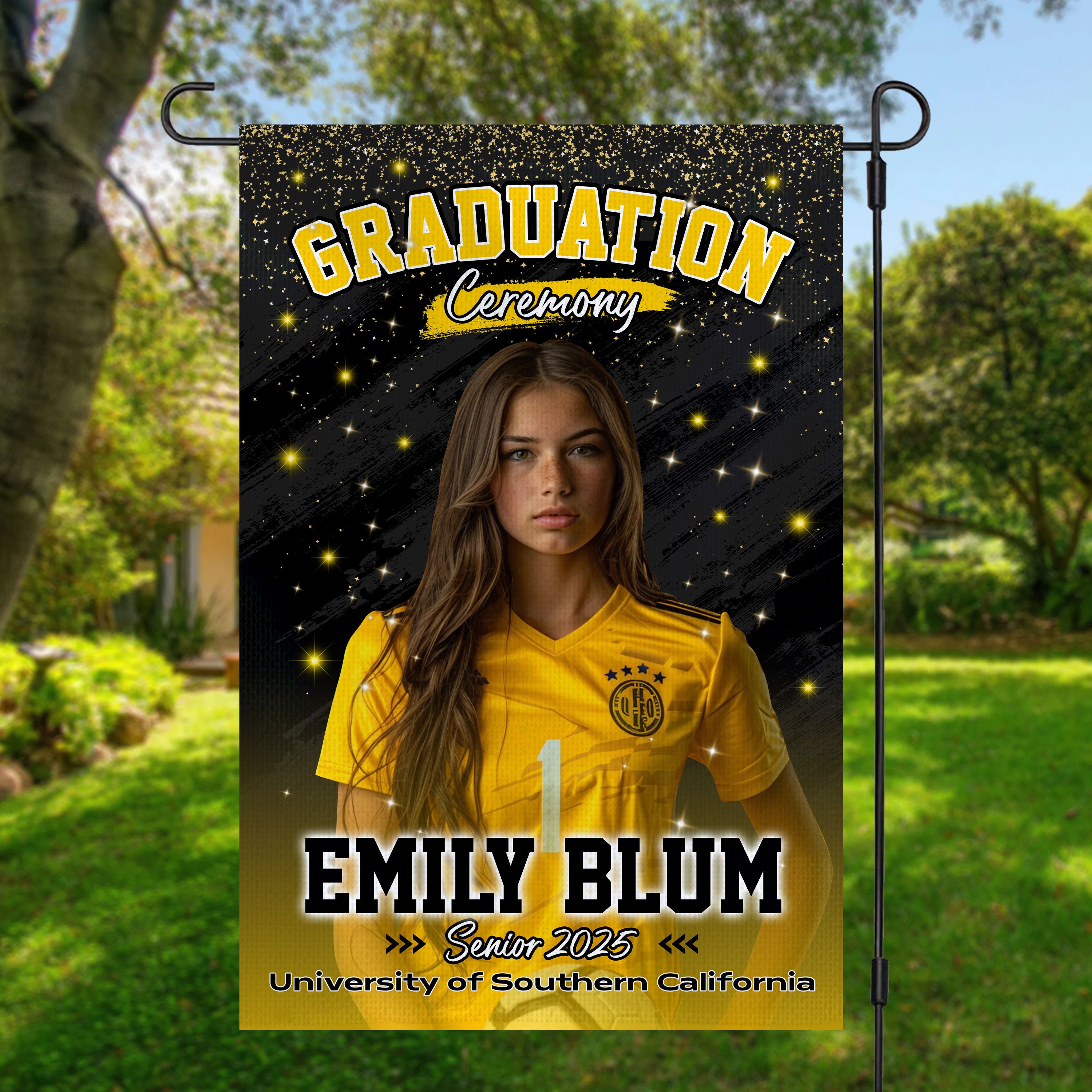 Graduation Ceremony - Congrats Graduate Class Of 2025 With Photo – Graduation Garden Flag & Party Decor