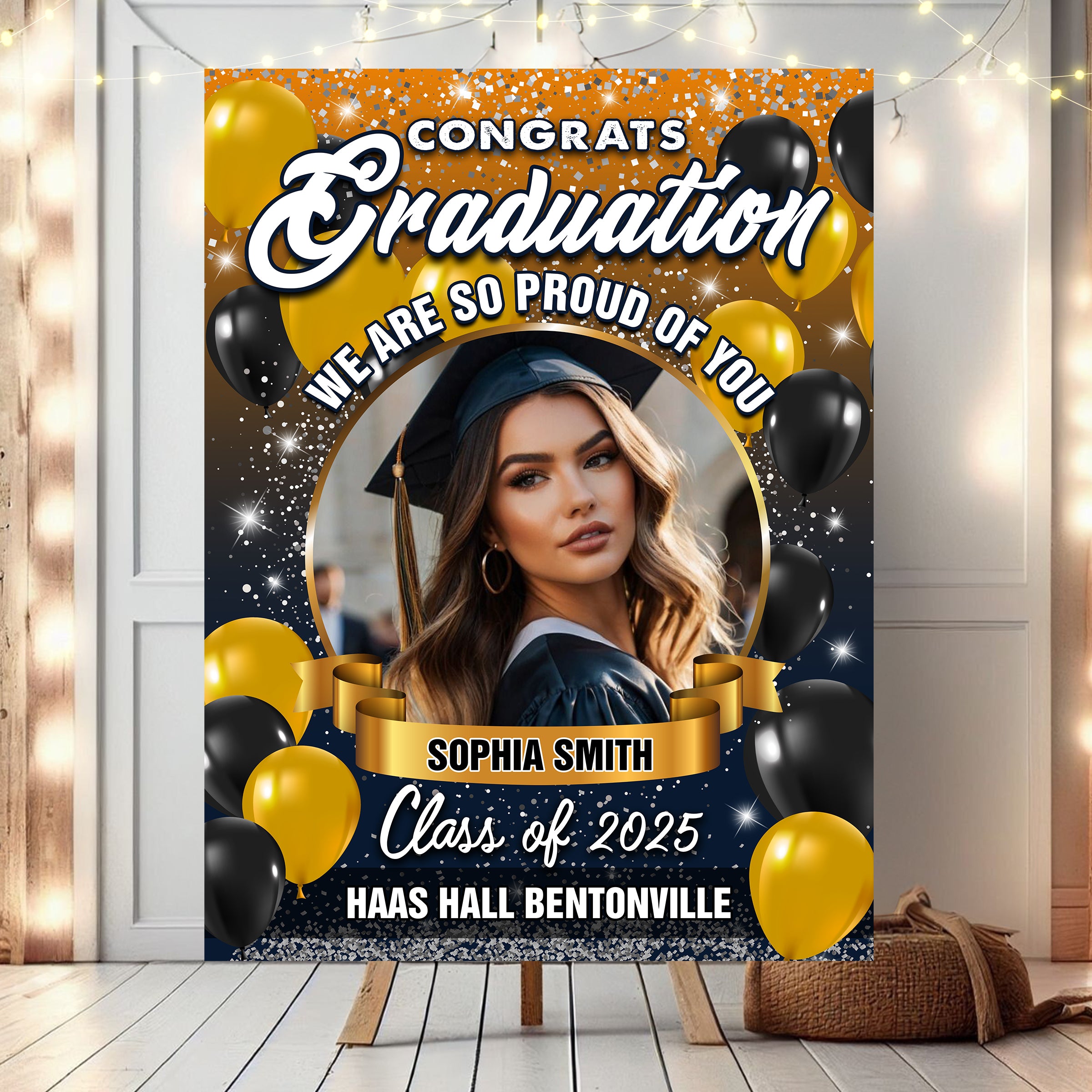 Congrats Graduation - We Are So Proud Of You - Class Of 2025 Personalized Welcome Sign