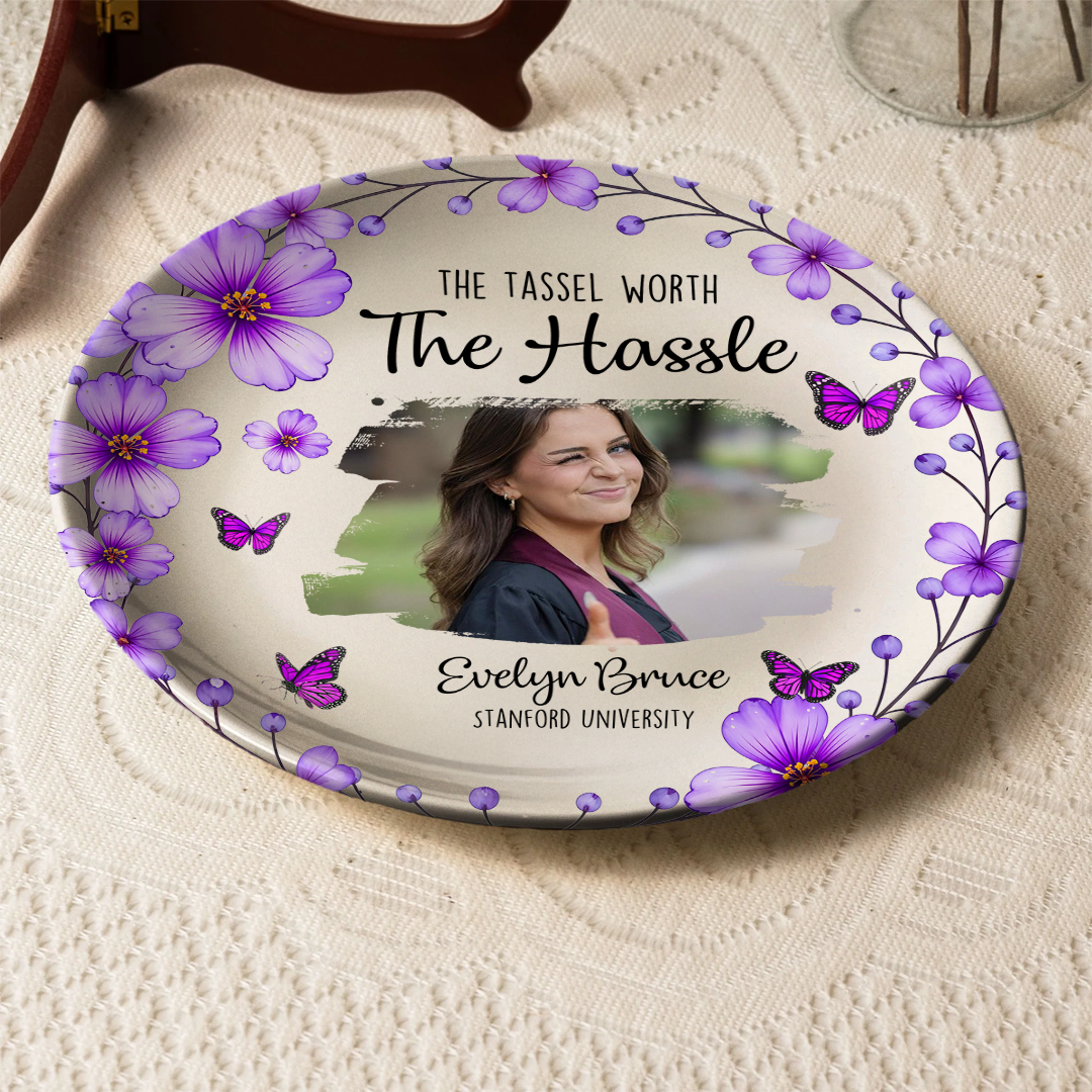 Personalized Graduation Ceramic Plate – Custom Name, School & Photo Gift