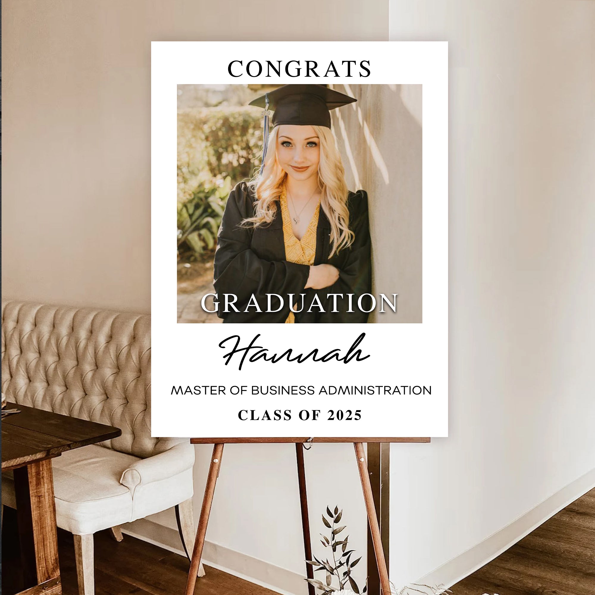 Personalized Graduation Party Welcome Sign - Class of 2025 | Custom Name & Photo
