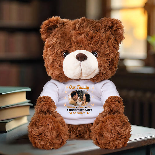 Our Family - Personalized Bear Plush - Custom Name and Photo Teddy Bear
