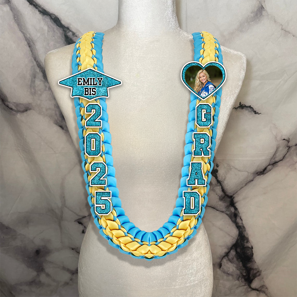 2025 Graduation Lei Custom Name and Photo - Personalized Graduation Lei - 2025 Grad