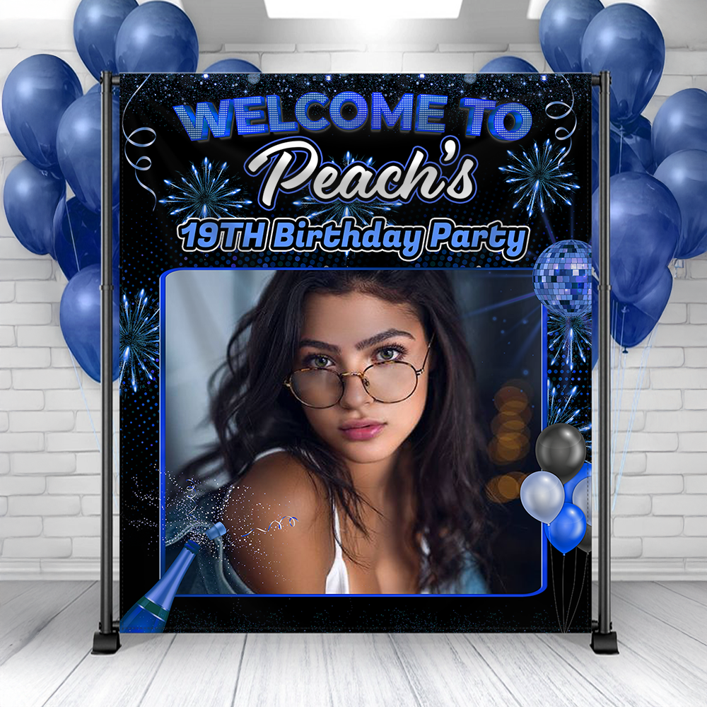 Welcome To My Birthday Party - Personalized Birthday Backdrop, Custom Birthday Party Decorations
