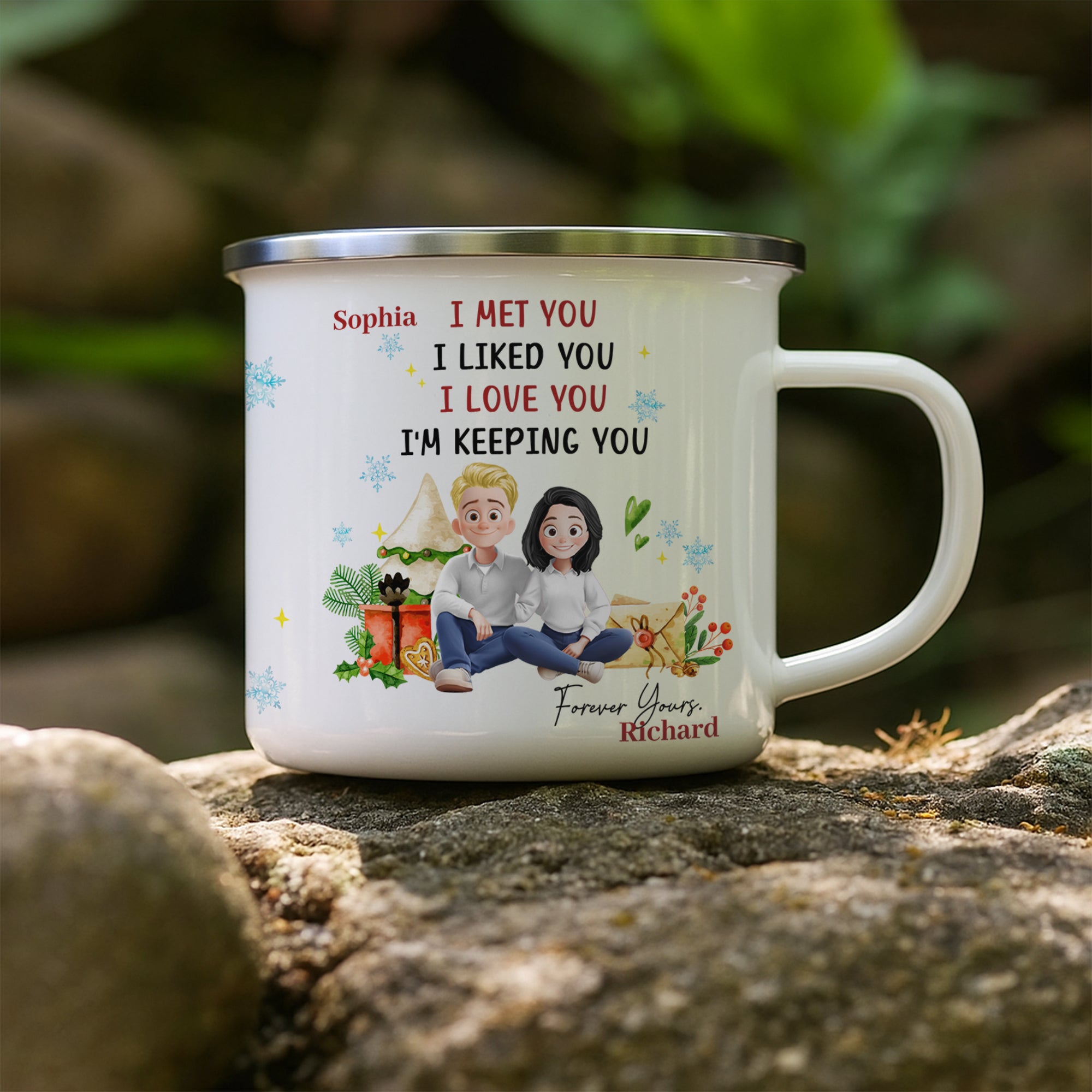 I'm Keeping You - Personalized Custom 12oz Enamel Mug - Gift for Lover