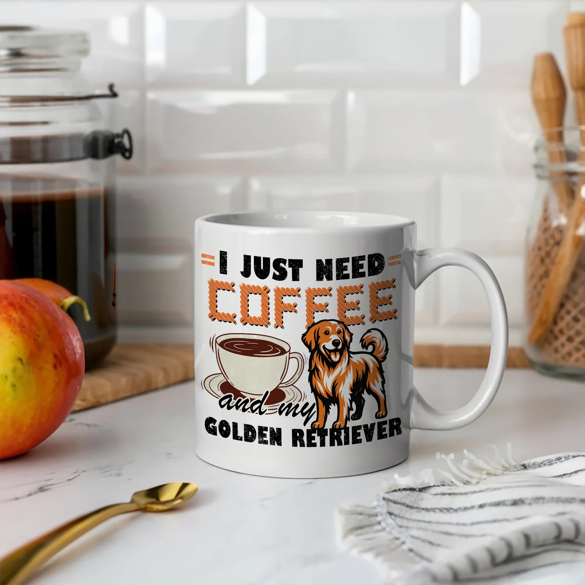 I Just Need Coffee and My Golden Retriever Mug - Gift for Dog Lover