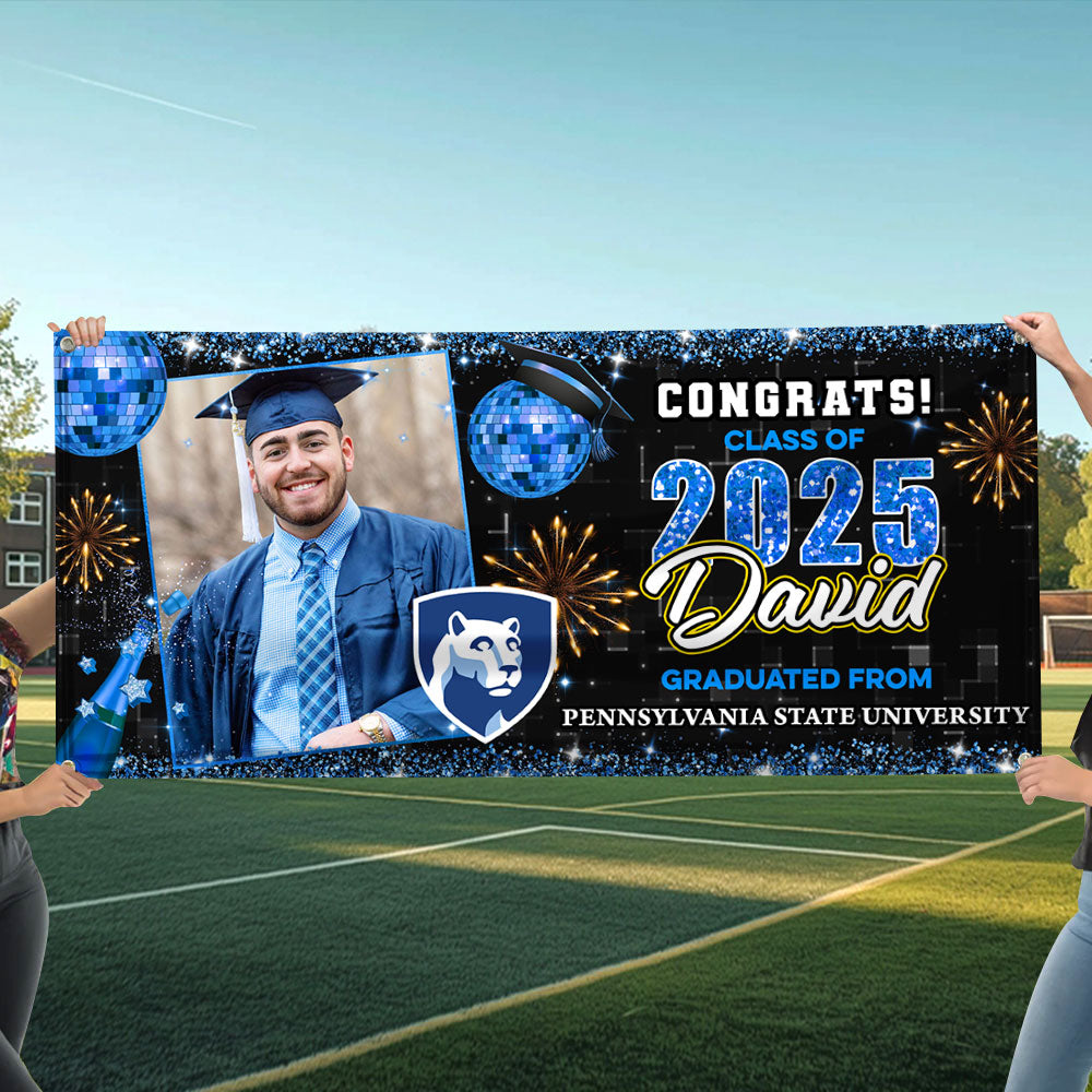 Personalized Graduation Banner – Class of 2025 Custom Name & Photo Party Decoration