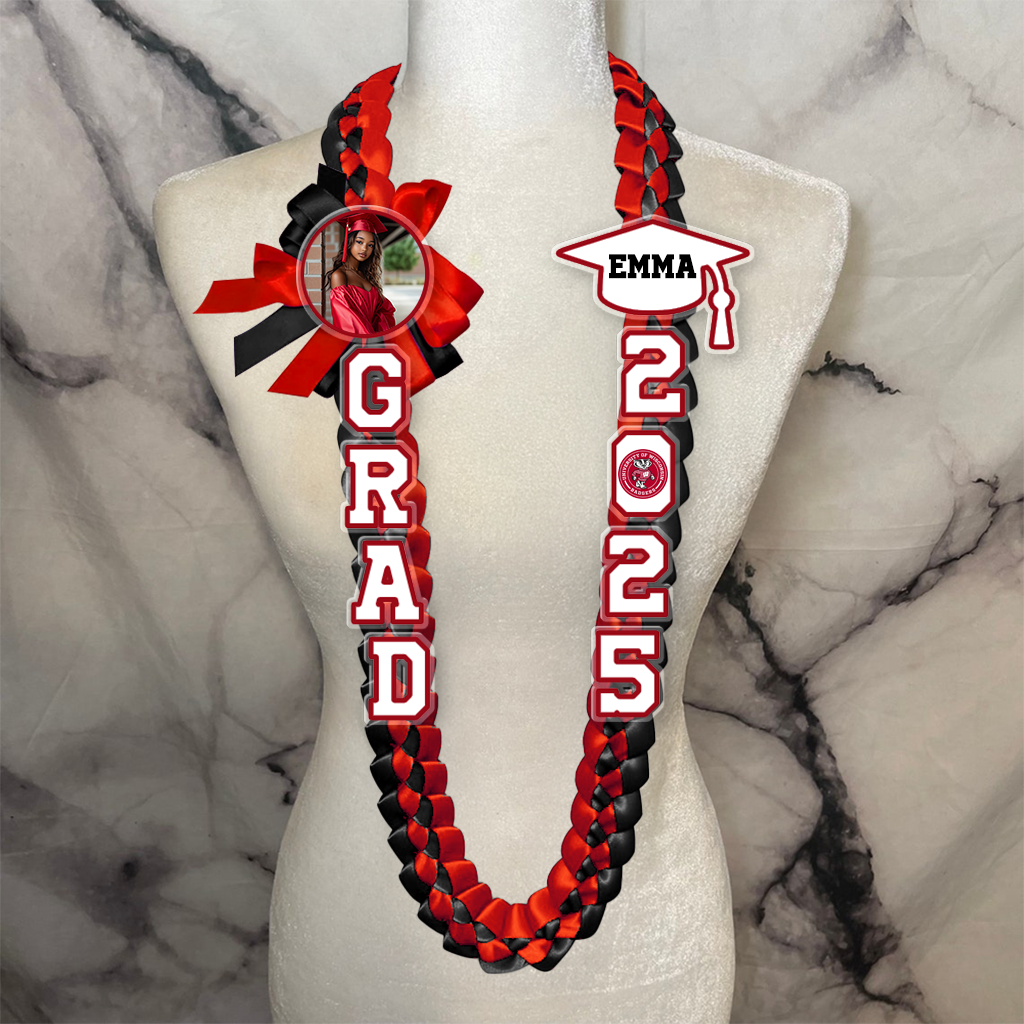 Graduation Lei Custom Name and Photo - Personalized Graduation Lei
