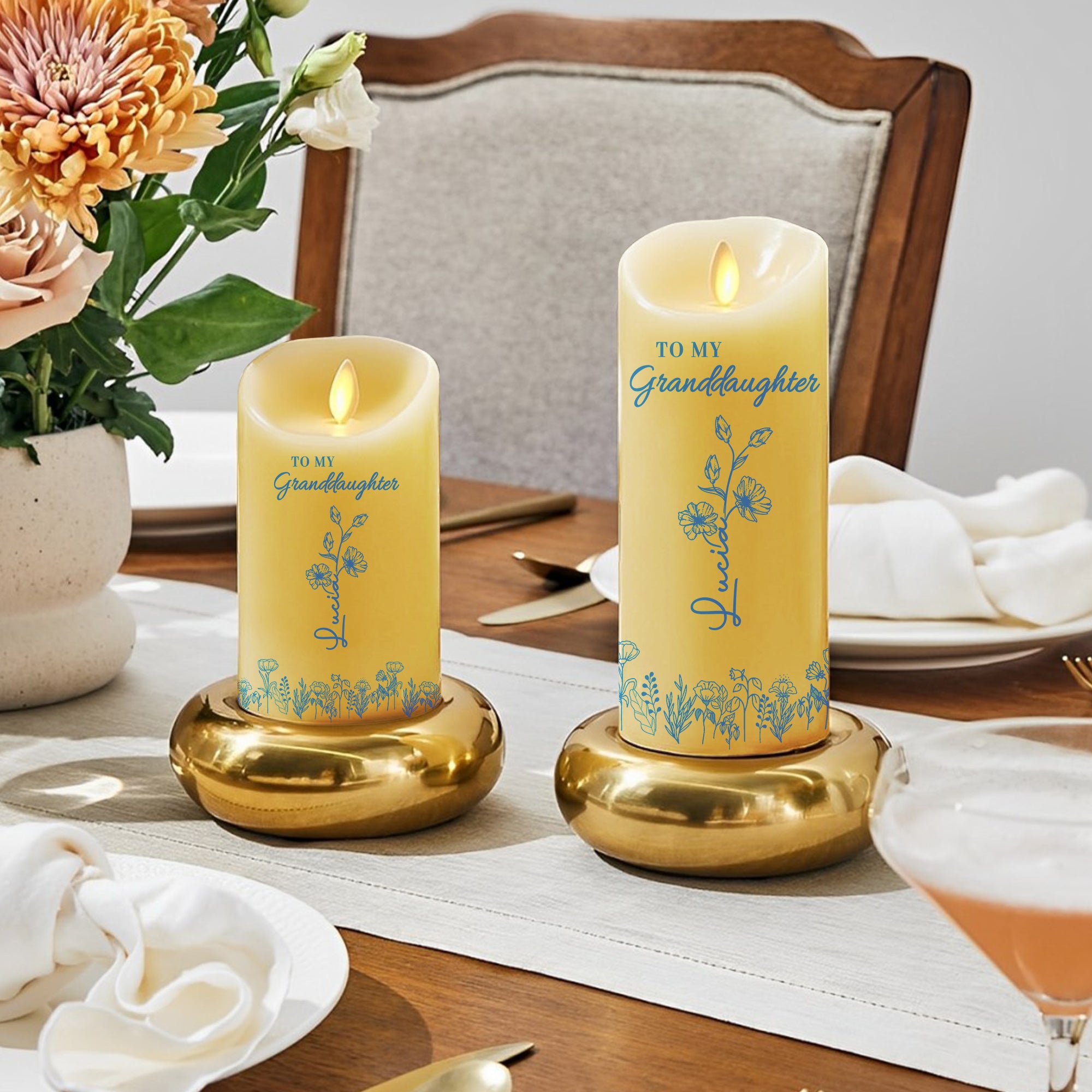 To My Granddaughter - Personalize LED Candle - Gift for Family