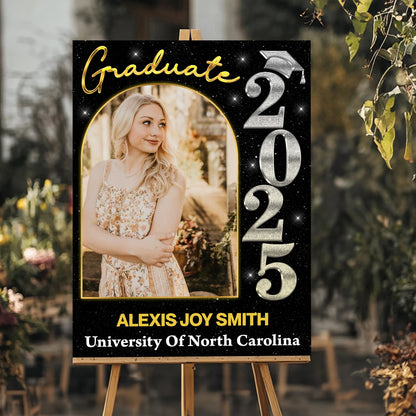 Custom Class Of 2025 Color - Graduation Party Welcome Sign - Custom Photo Grad Party Sign - Personalized Graduation Decoration