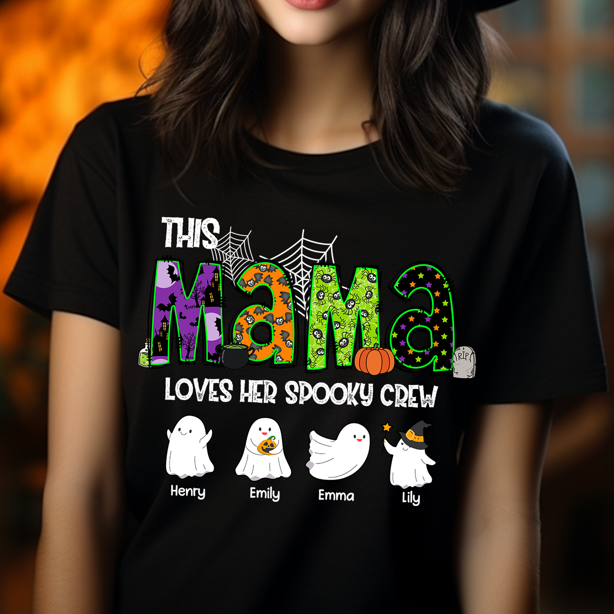 Spooky Crew- Custom Name Shirt - Personalized Shirt Custom T-shirt - Halloween Shirt for Mom