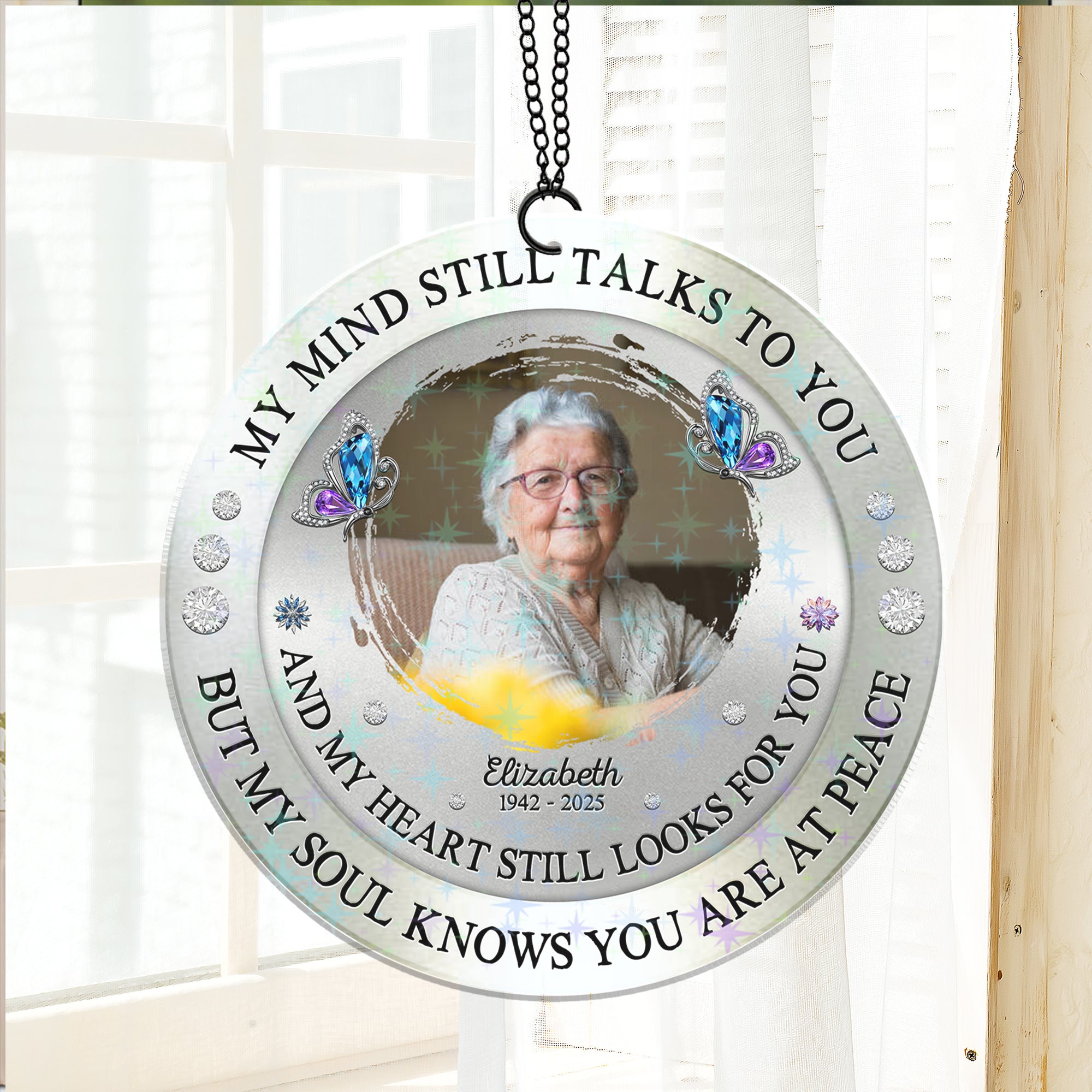 My Mind Still Talks To You - Custom Shape Hologram Ornament - Memorial Gift