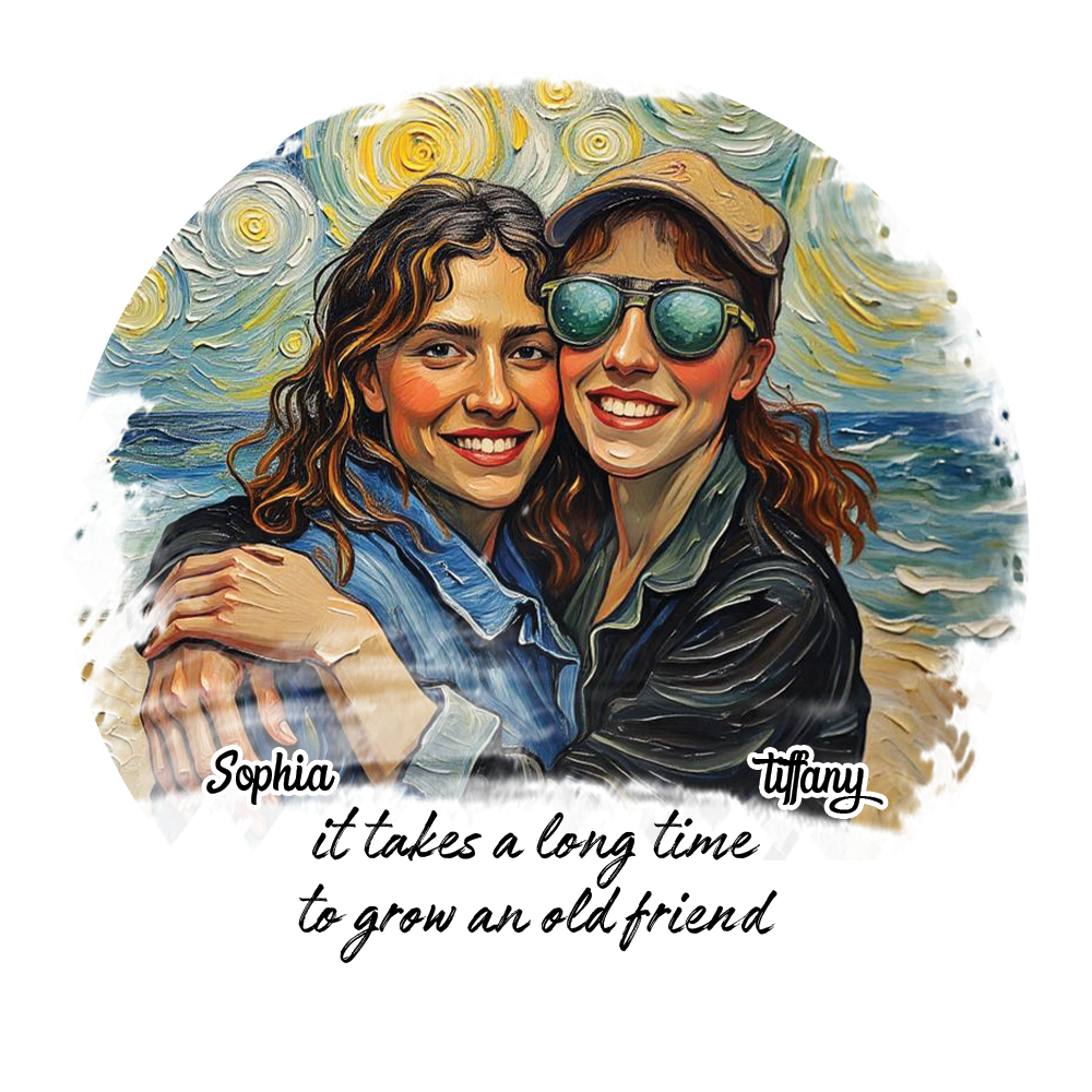 Best Friends - Custom Name and Photo - Personalized Glass Ornament