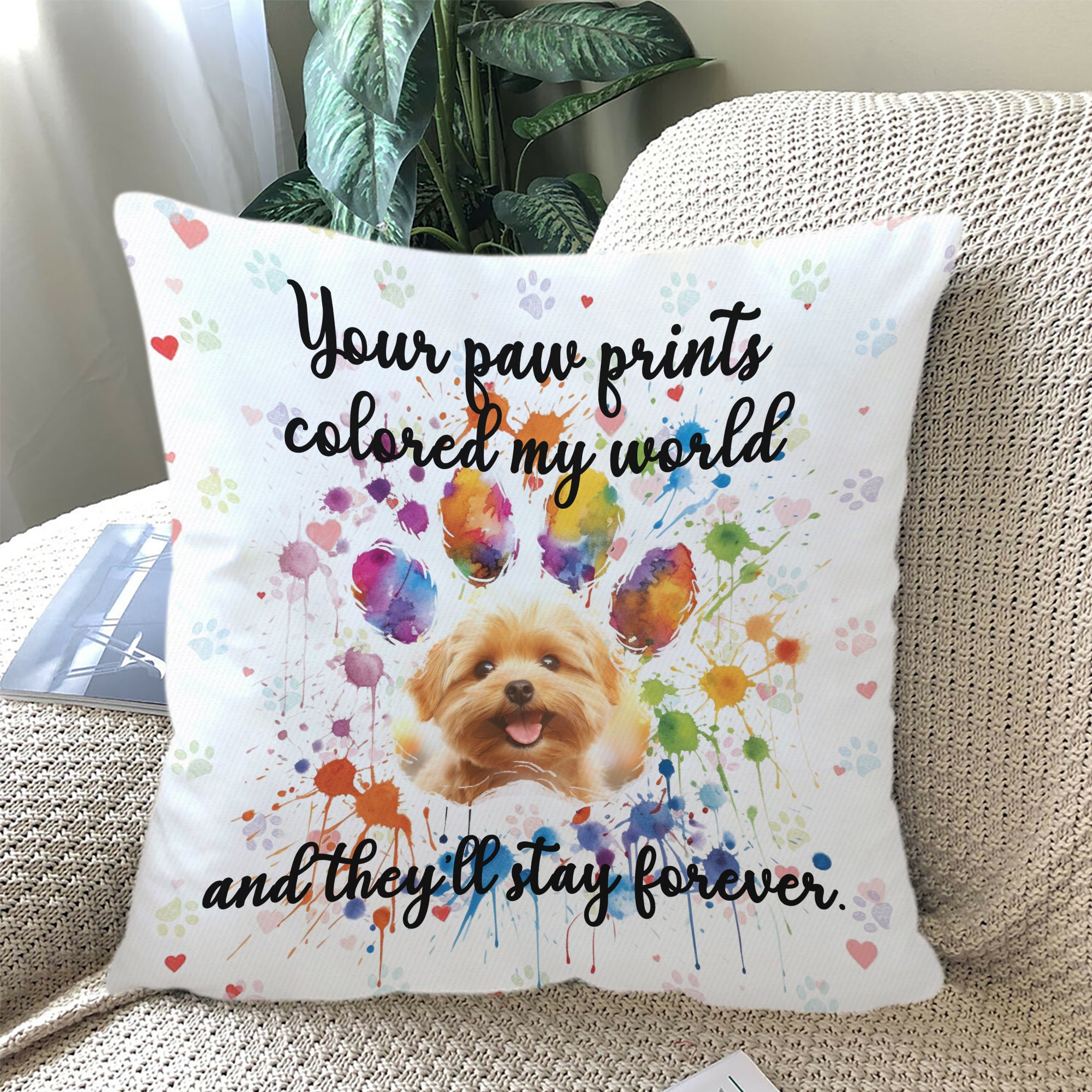 Custom Photo - Personalized Pet Memorial Pillow - Sympathy Gift