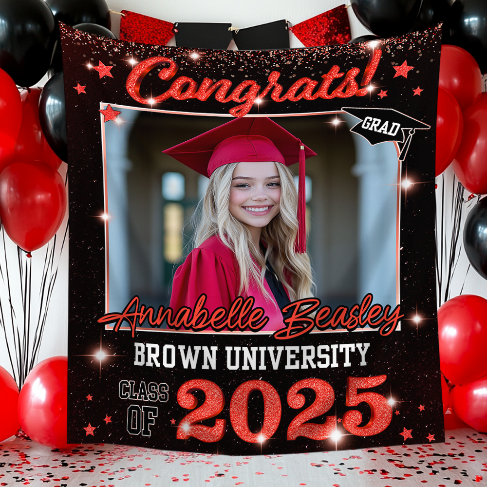 Class of 2025 Graduation Decorations – Personalized Congrats Backdrop for Memorable Party