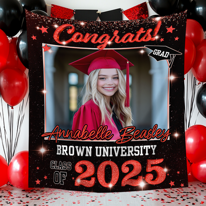 Class of 2025 Graduation Decorations – Personalized Congrats Backdrop for Memorable Party