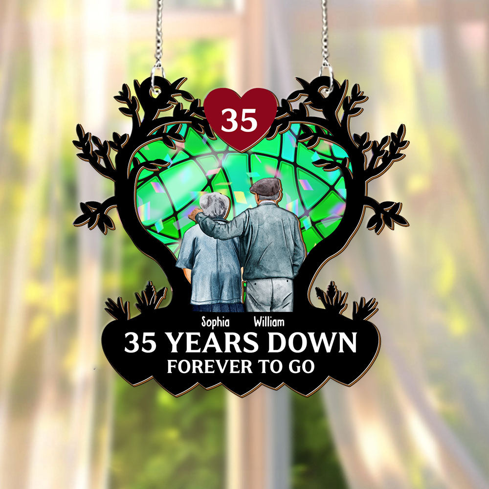 Personalized Old Couple Love Ornament - Custom Shape Hologram Ornament