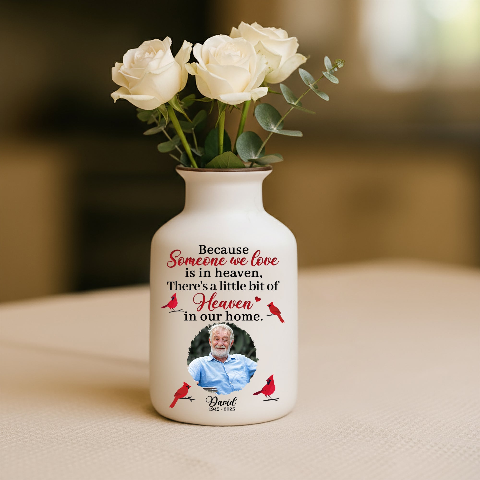 Someone We Love Is In Heaven - Personalized Elegant Ceramic Flower Pot Minimalist - Memorial Gift