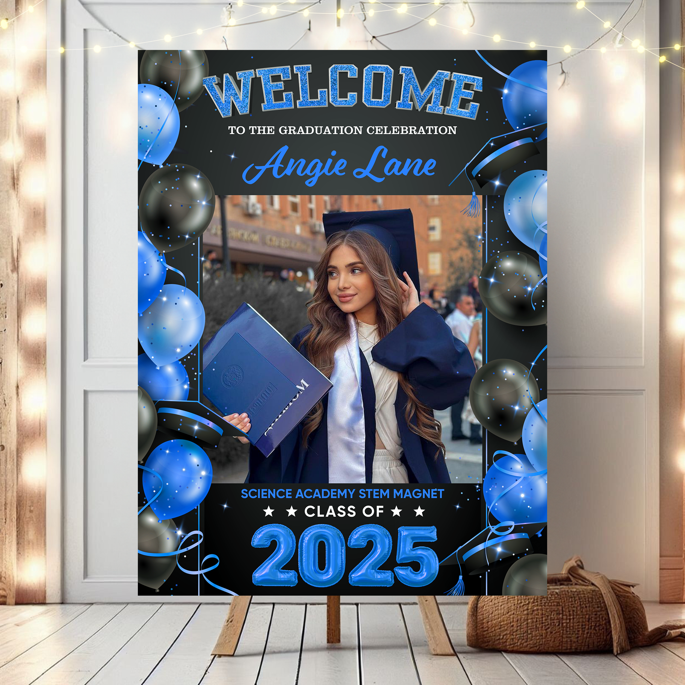 Personalized Photo Welcome To The Graduation Celebration Welcome Sign, Class Of 2025, Graduation Decor