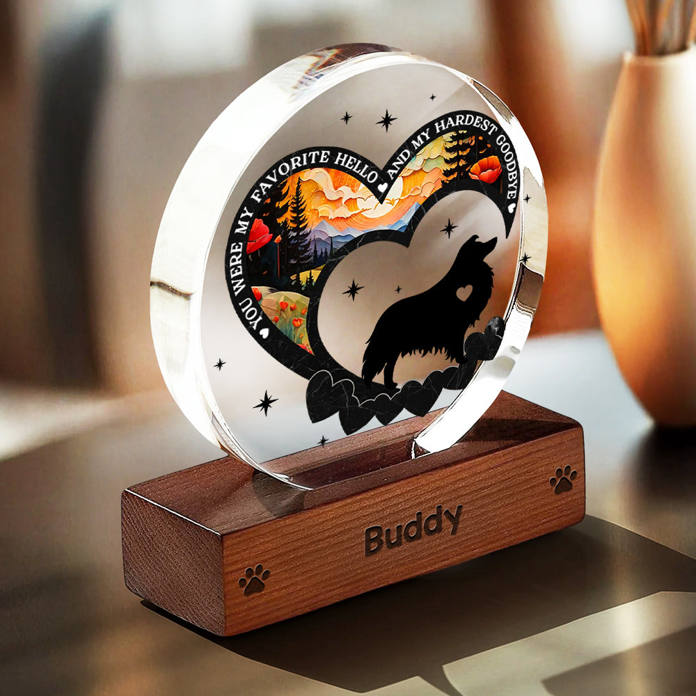 My Hardest Goodbye - Pet Memorial  - Custom Shape Acrylic Block Plaque