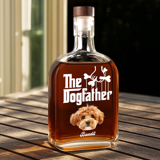 Pet Lover Gift - Custom Pet Photo and Name - Personalized Custom Whiskey Bottle